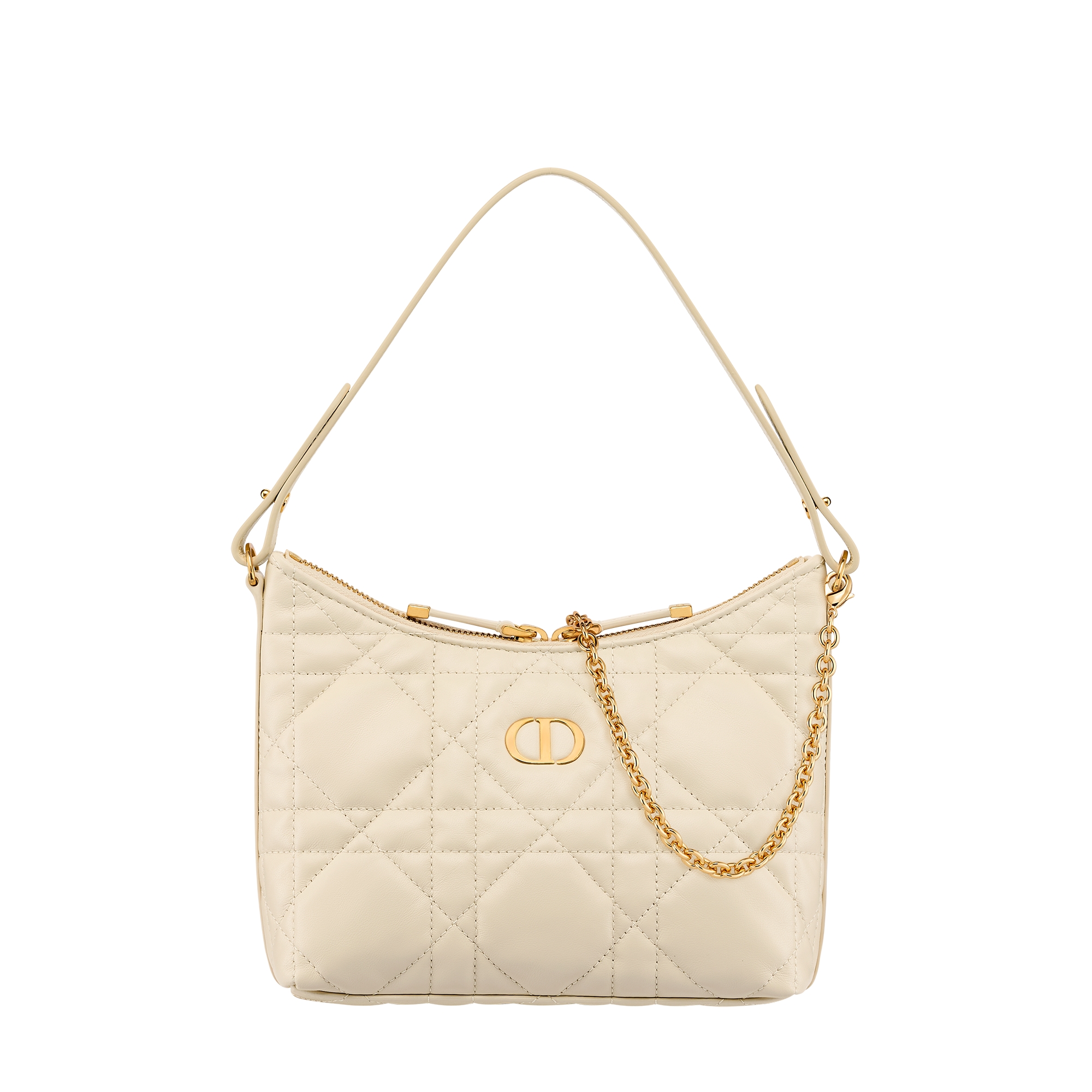  浅米色羊皮革超大藤格纹