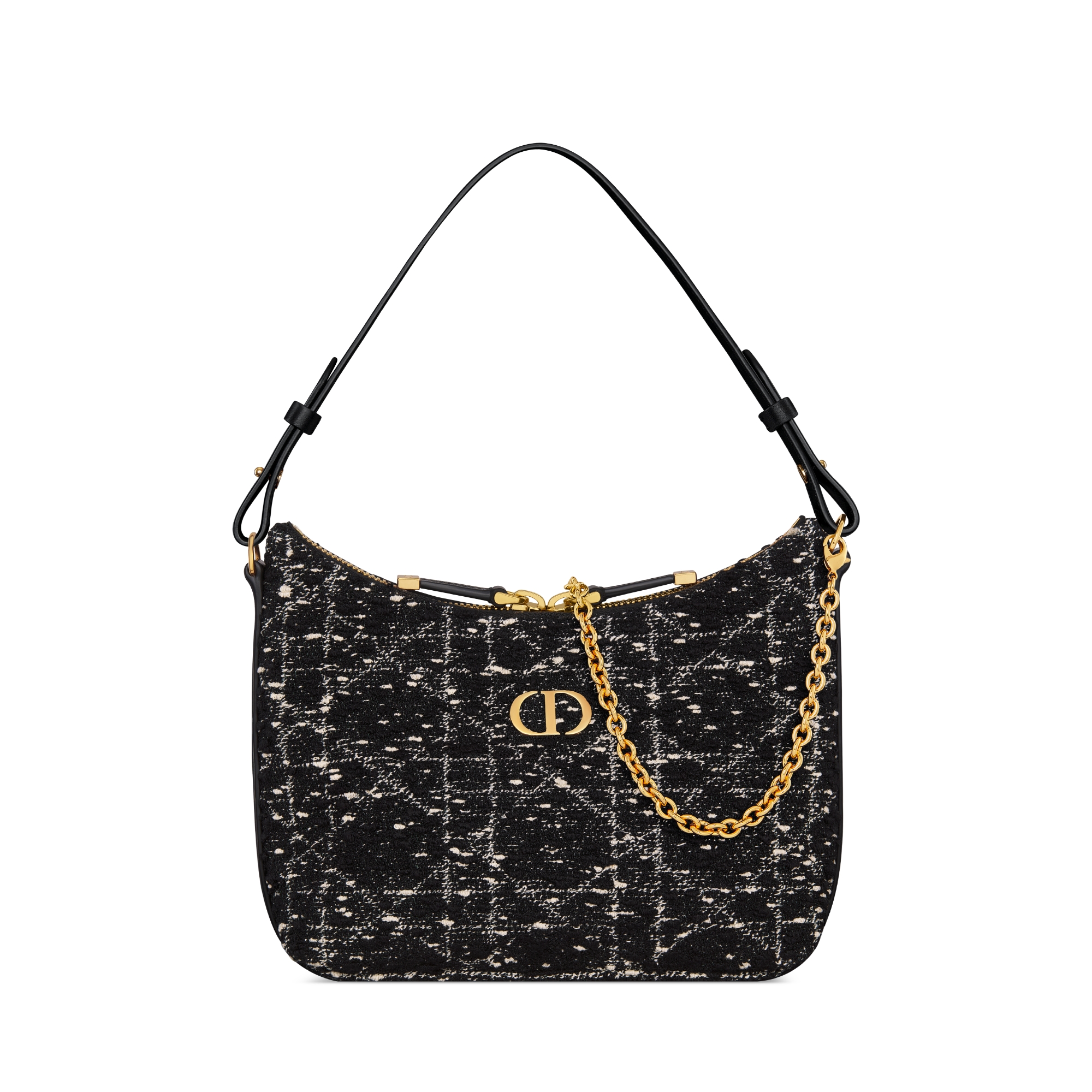 Miss Caro 迪奥之爱迷你链条手袋 黑色藤格纹粗花呢 E01