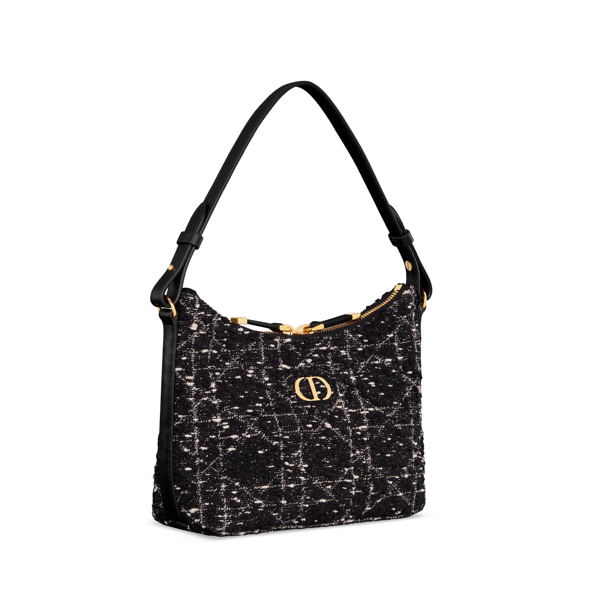 Miss Caro 迪奥之爱迷你链条手袋 黑色藤格纹粗花呢 E03