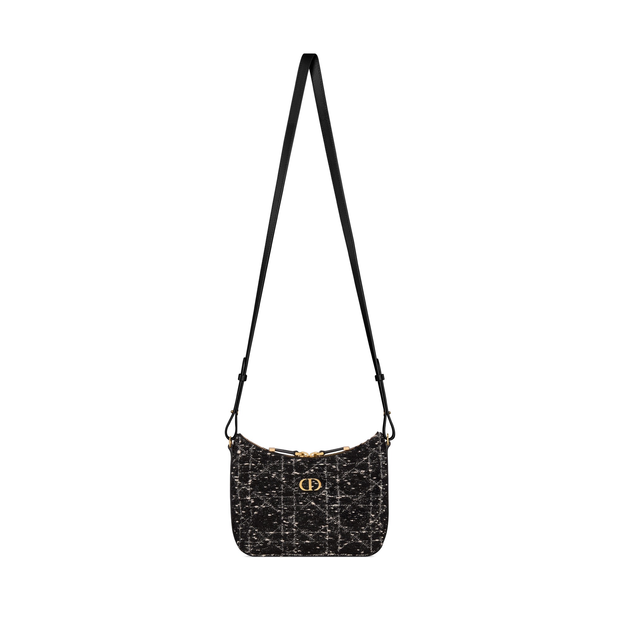 Miss Caro 迪奥之爱迷你链条手袋 黑色藤格纹粗花呢 E07