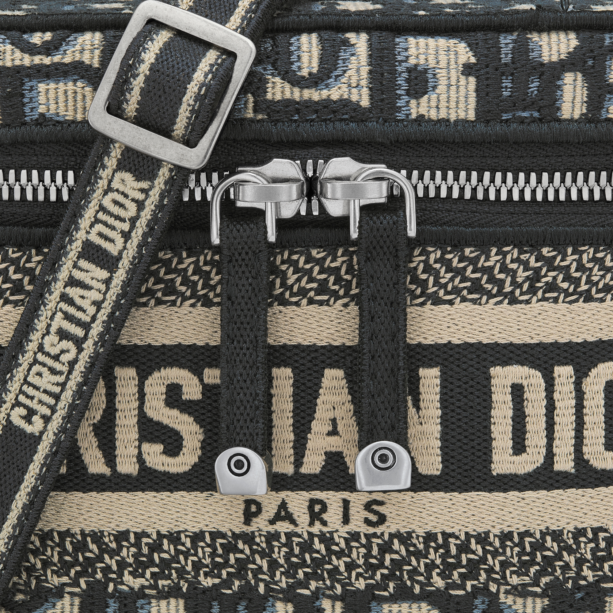 小号 DiorTravel Vanity 手袋（附肩带） 蓝色 Oblique 印花面料 E09