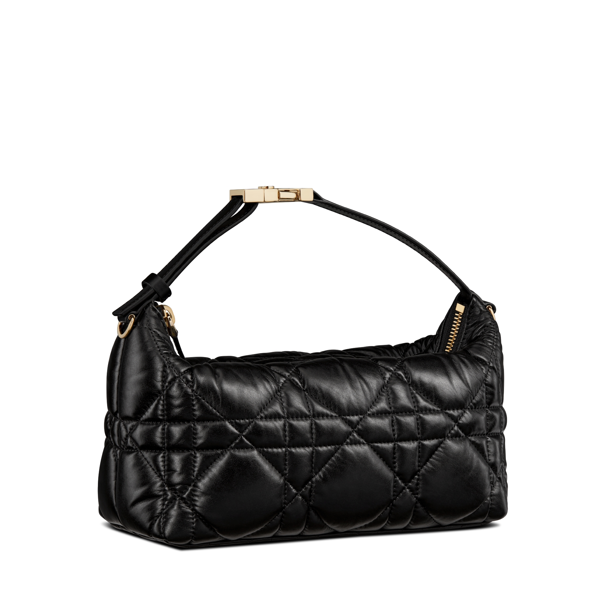 中号 DiorTravel Nomad 手拿包 黑色牛皮革超大藤格纹 E03