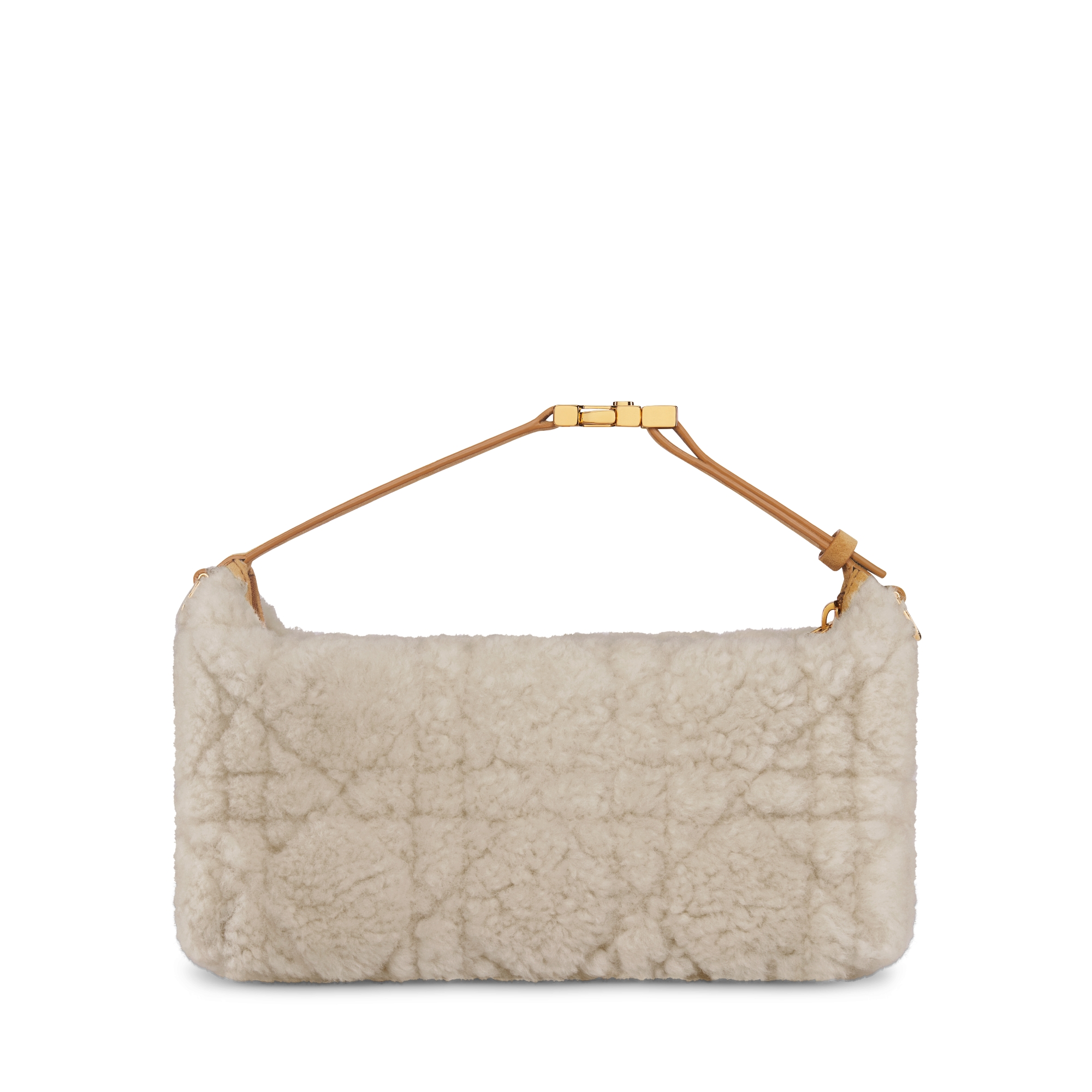 中号 DiorTravel Nomad 手拿包 米白色羊皮革皮毛一体藤格纹 E08