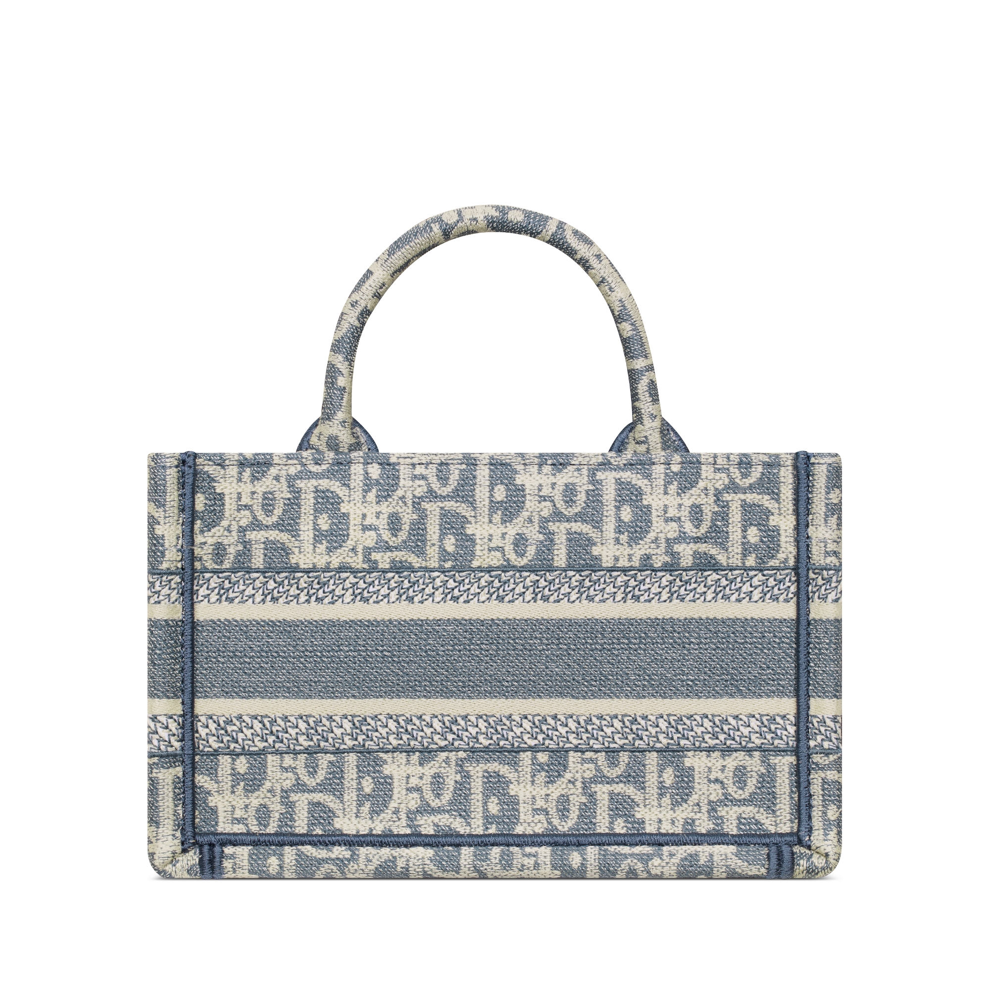 迷你 Book Tote 手袋 蓝色格纹布效果 Oblique 印花（21.5 x 13 x 7.5 厘米） E08