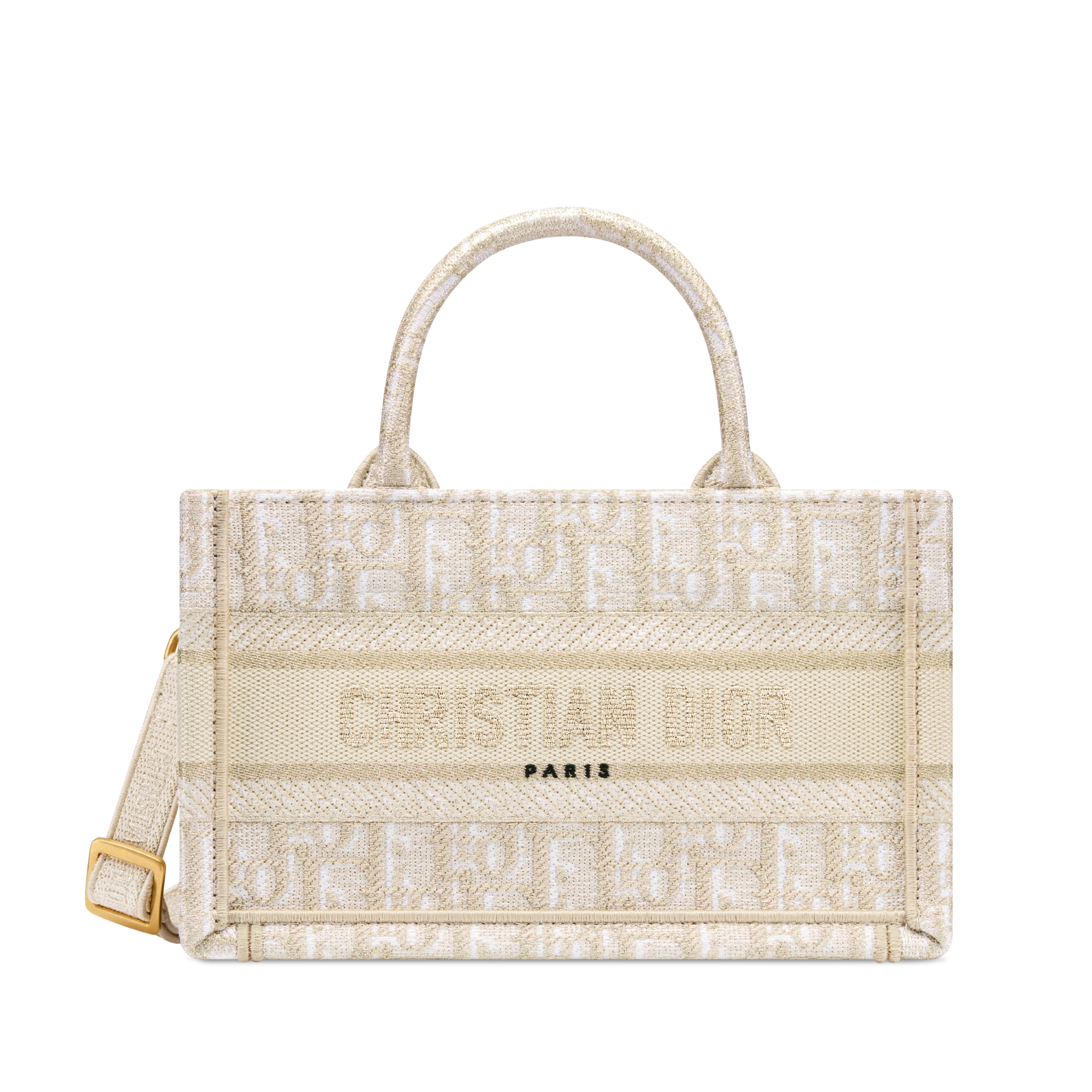 迷你 Book Tote 手袋 金色调 Oblique 印花（21.5 x 13 x 7.5 厘米） E01