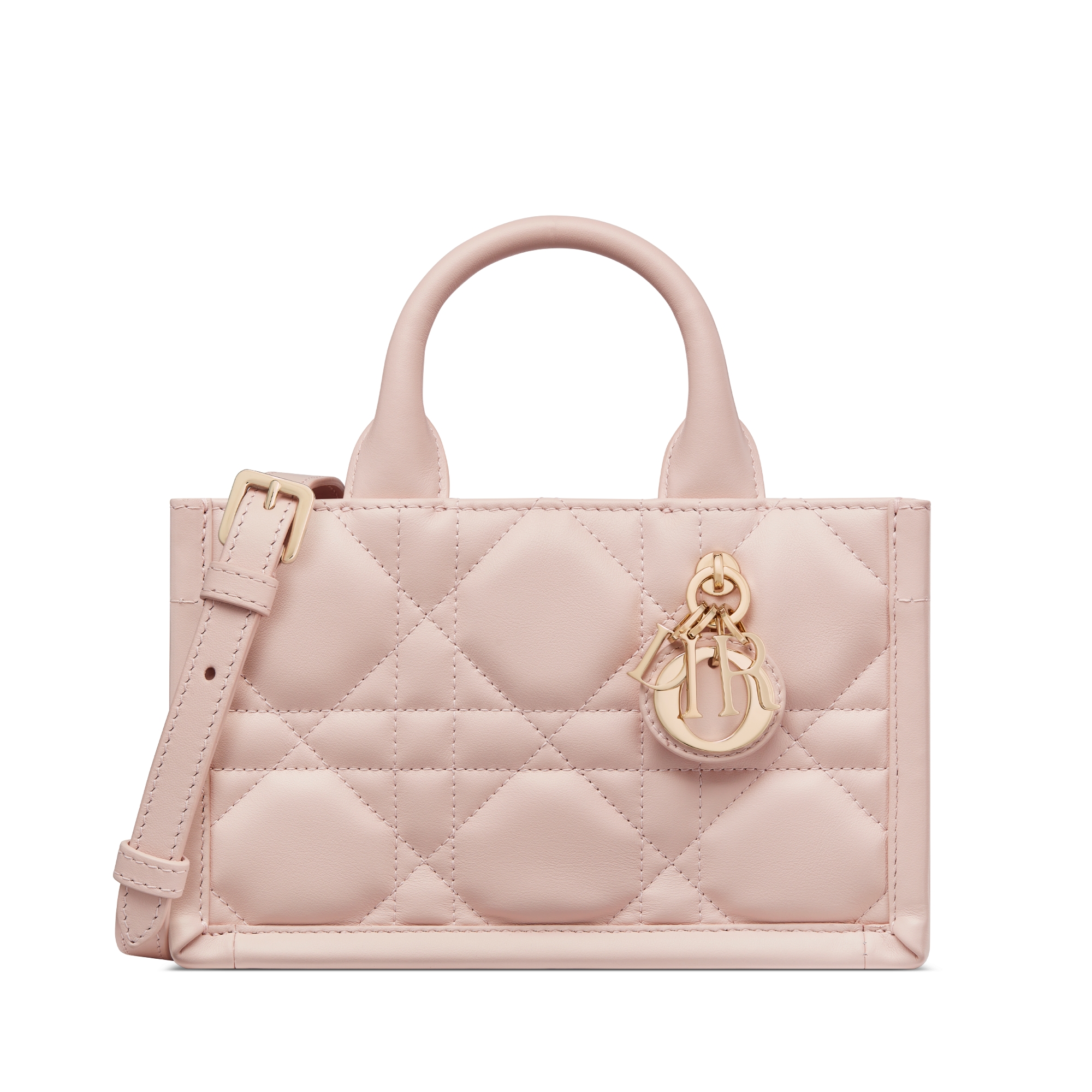 迷你 Book Tote 手袋 胭脂粉色牛皮革超大藤格纹（21.5 x 13 x 7.5 厘米） E01