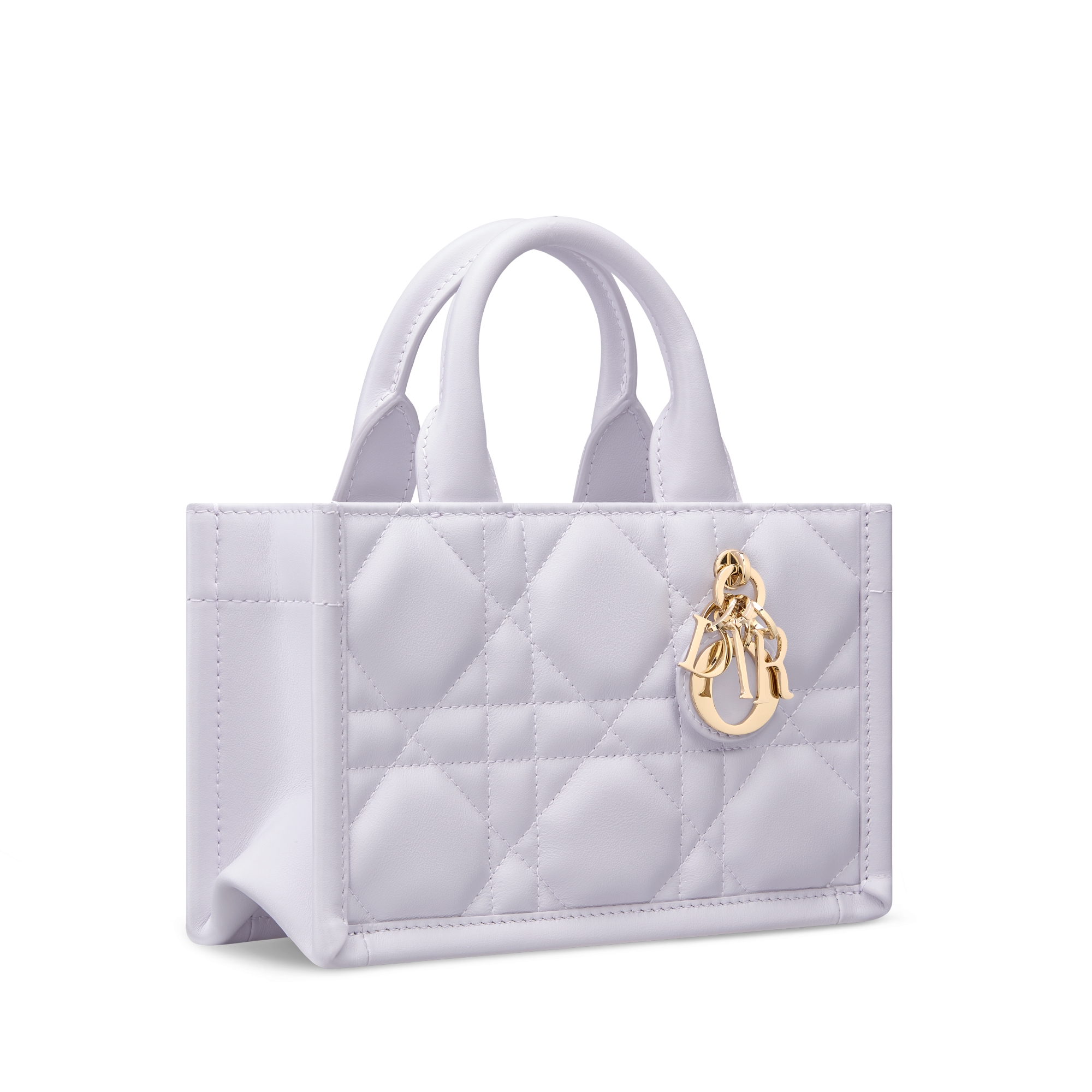 迷你 Book Tote 手袋 淡紫色牛皮革超大藤格纹（21.5 x 13 x 7.5 厘米） E03