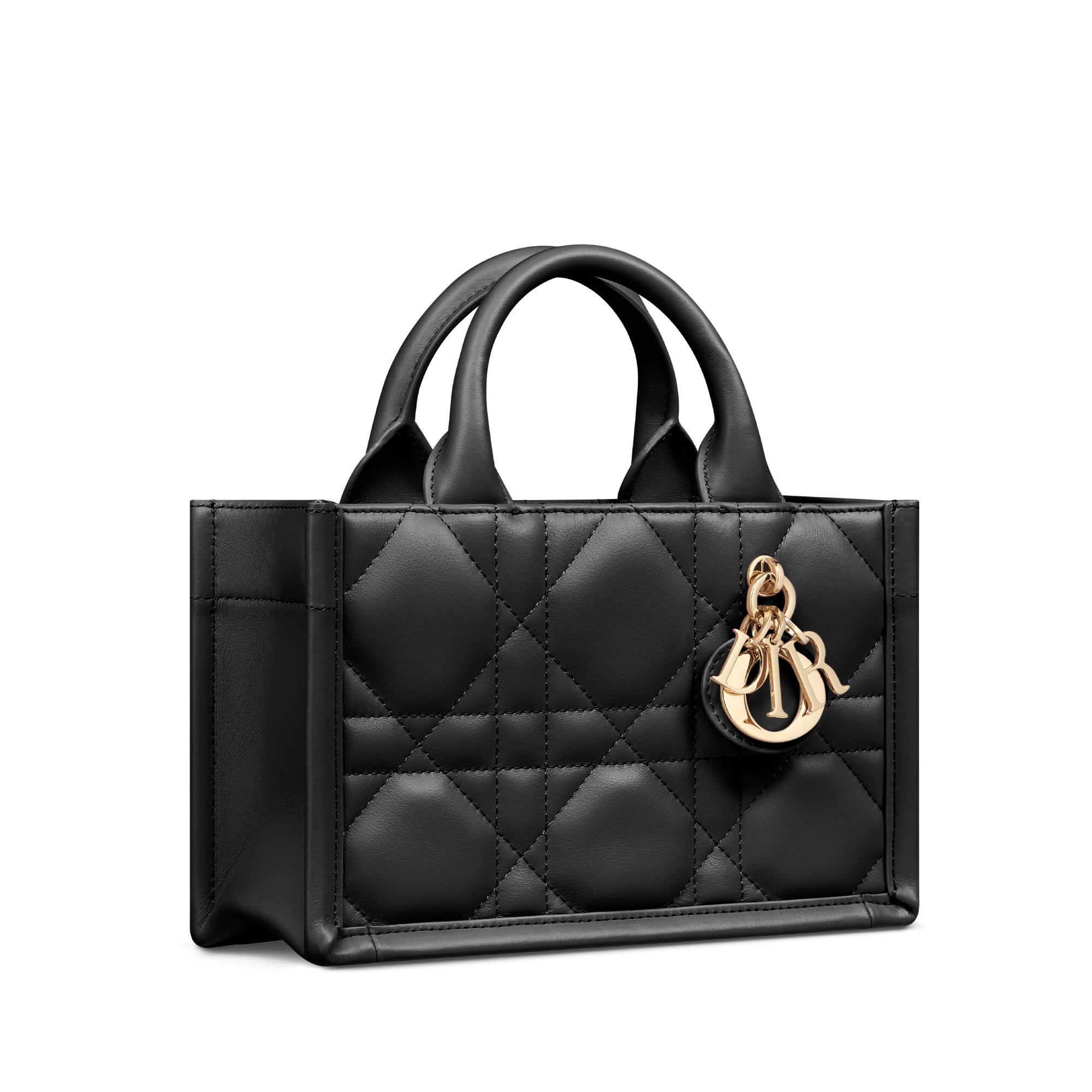 迷你 Book Tote 手袋 黑色牛皮革超大藤格纹（21.5 x 13 x 7.5 厘米） E03