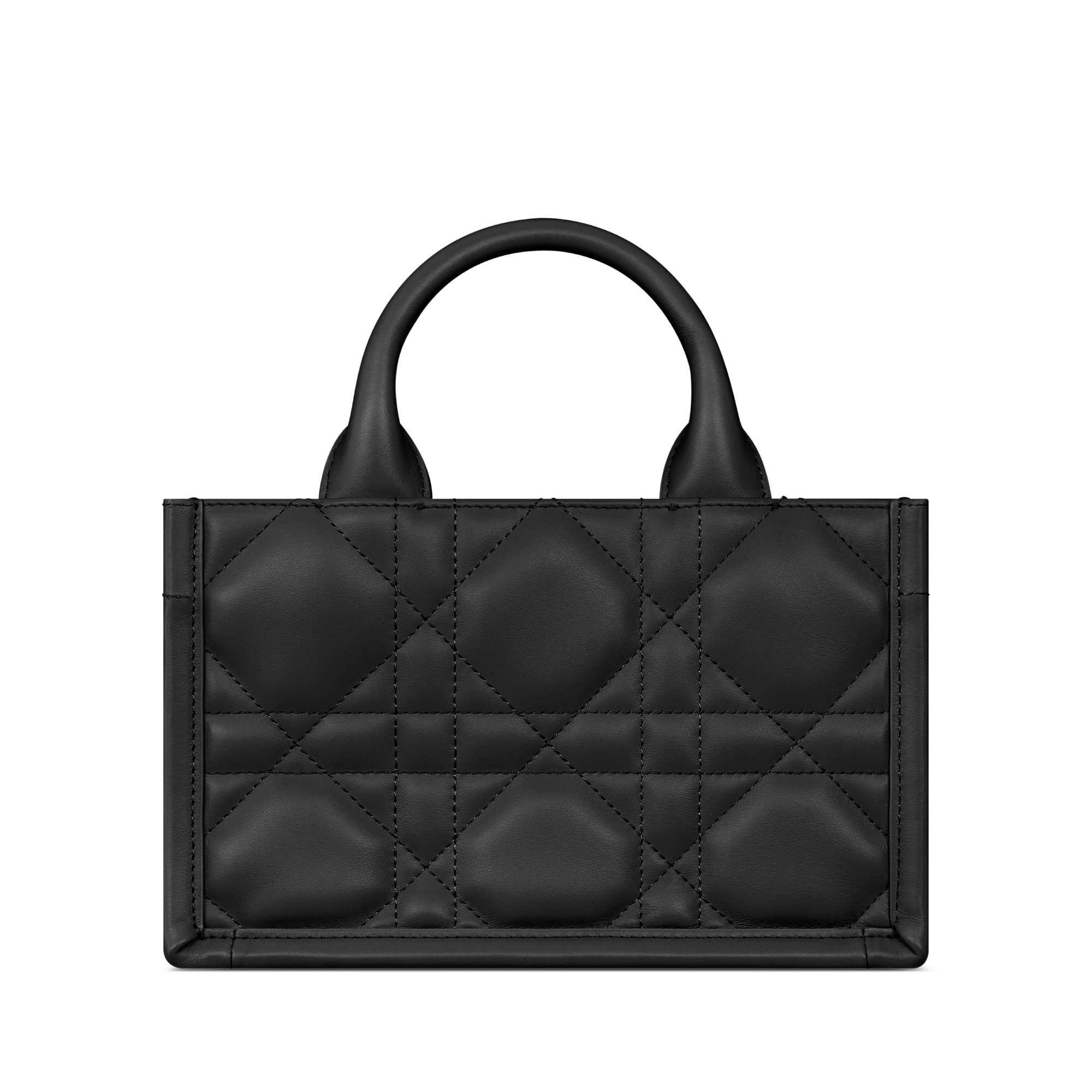 迷你 Book Tote 手袋 黑色牛皮革超大藤格纹（21.5 x 13 x 7.5 厘米） E08