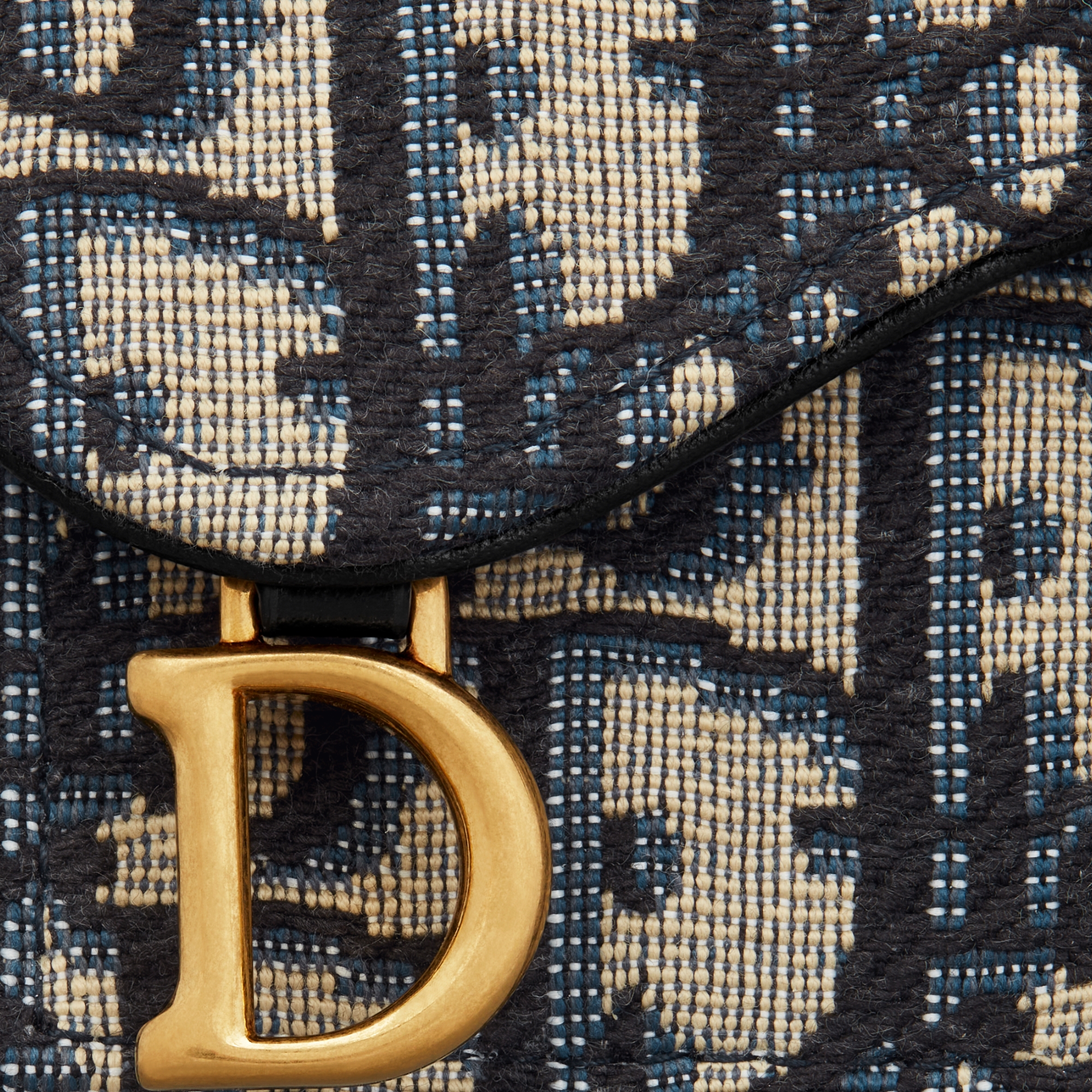 Bloom 马鞍卡夹 蓝色 Oblique 印花面料 E09