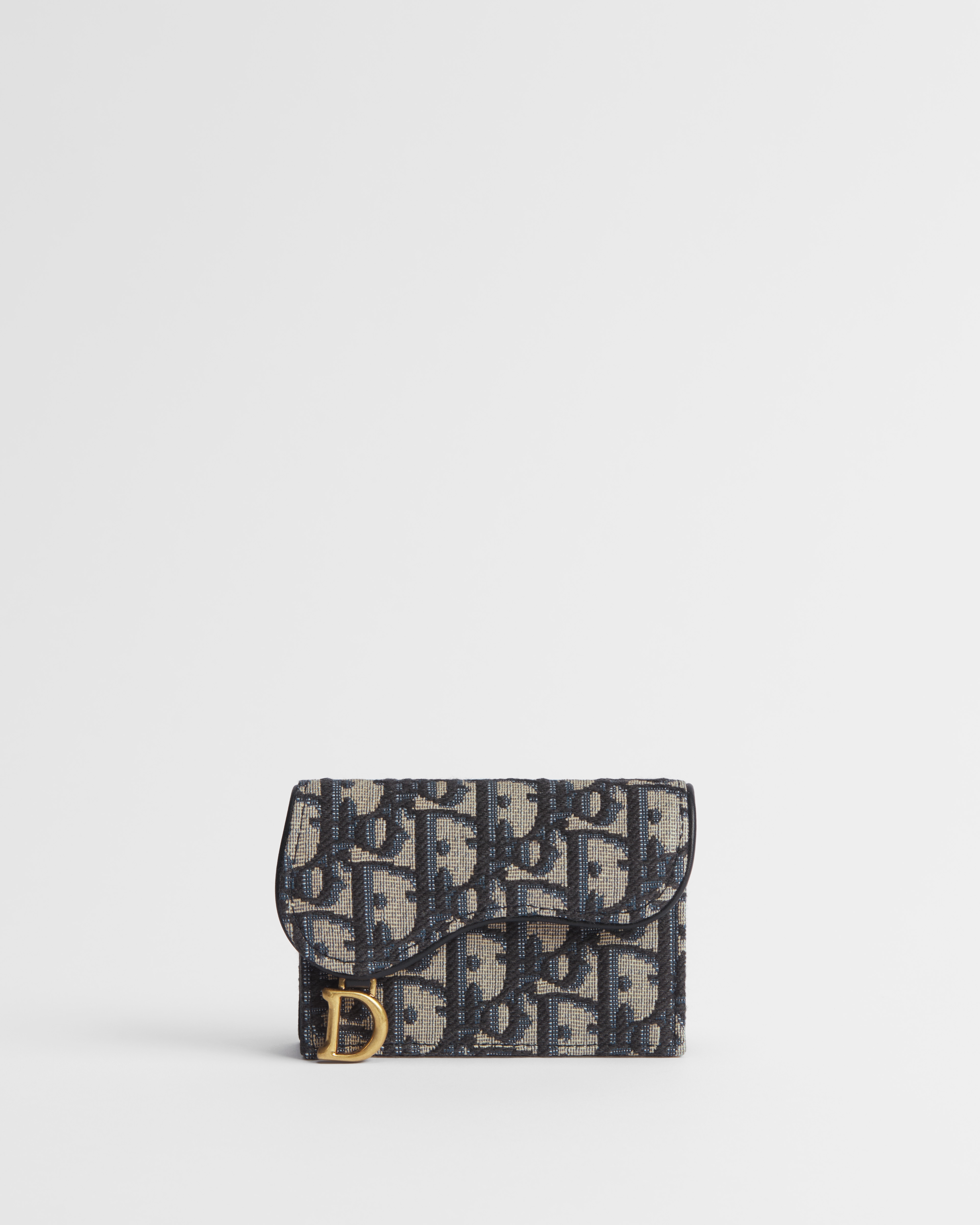 Bloom 马鞍卡夹 蓝色 Oblique 印花面料 E01