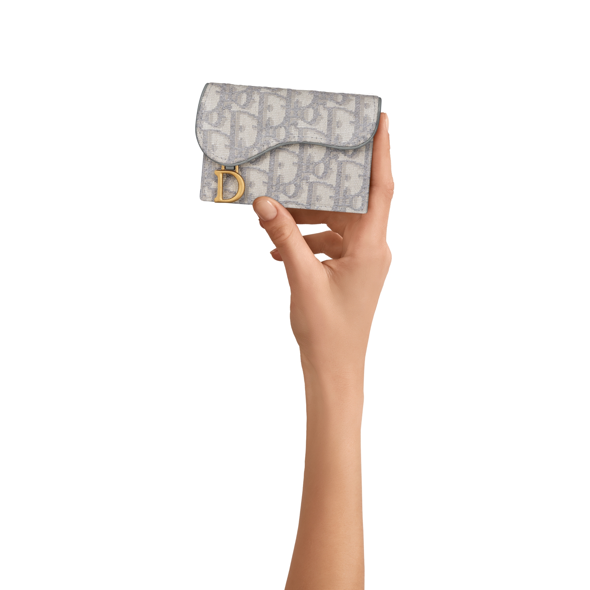 Bloom 马鞍卡夹 灰色 Oblique 印花面料 E11