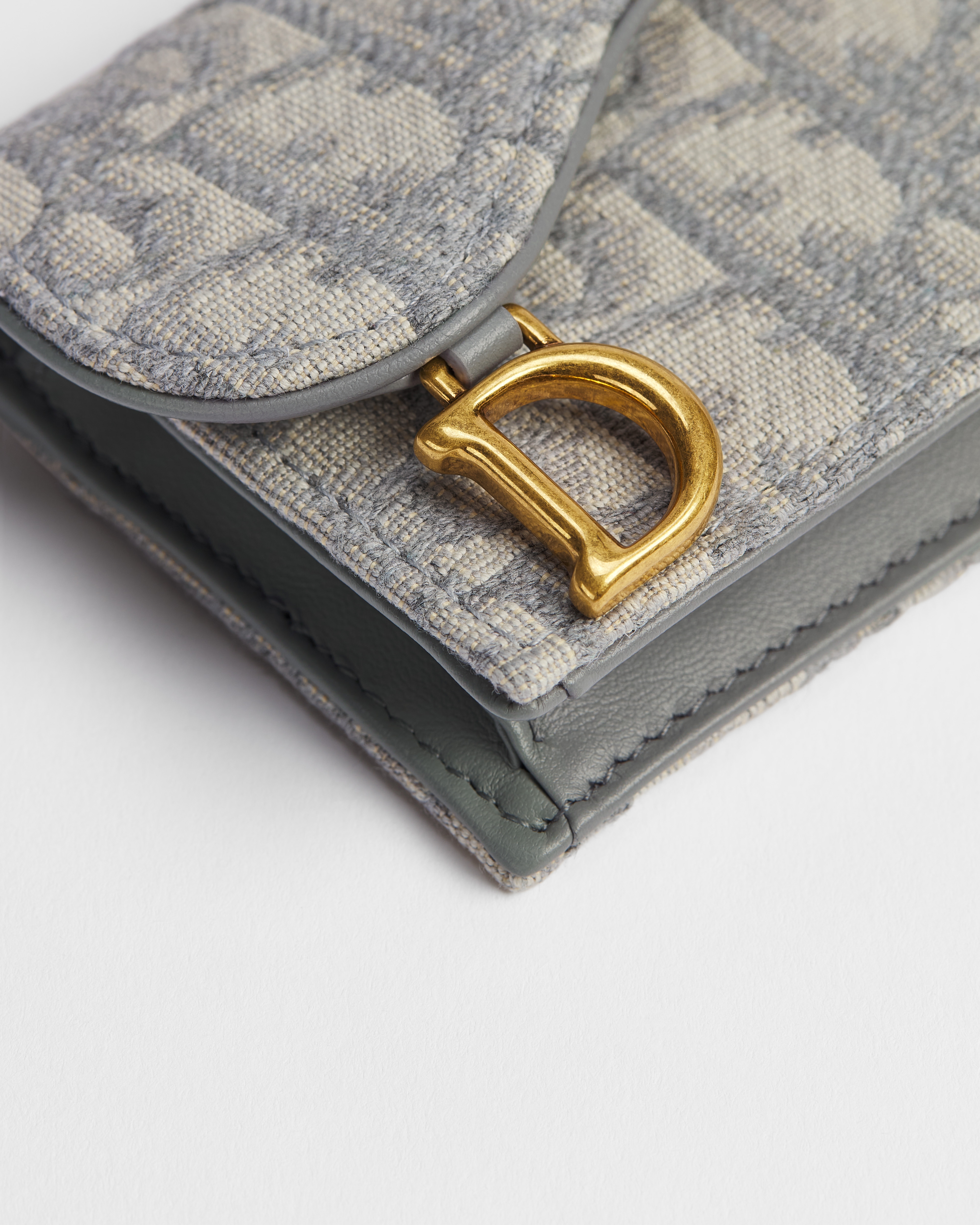 Bloom 马鞍卡夹 灰色 Oblique 印花面料 E09