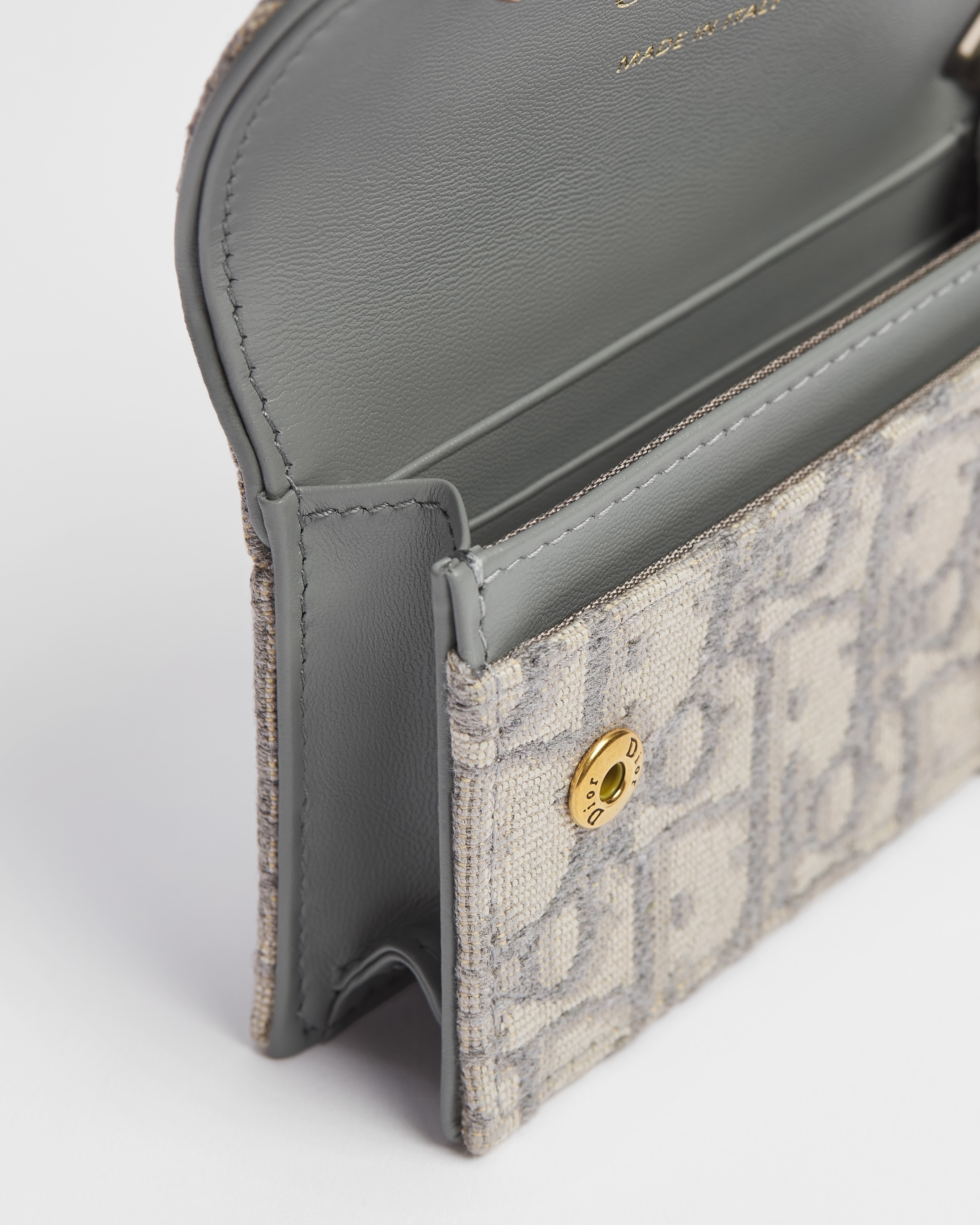 Bloom 马鞍卡夹 灰色 Oblique 印花面料 E10