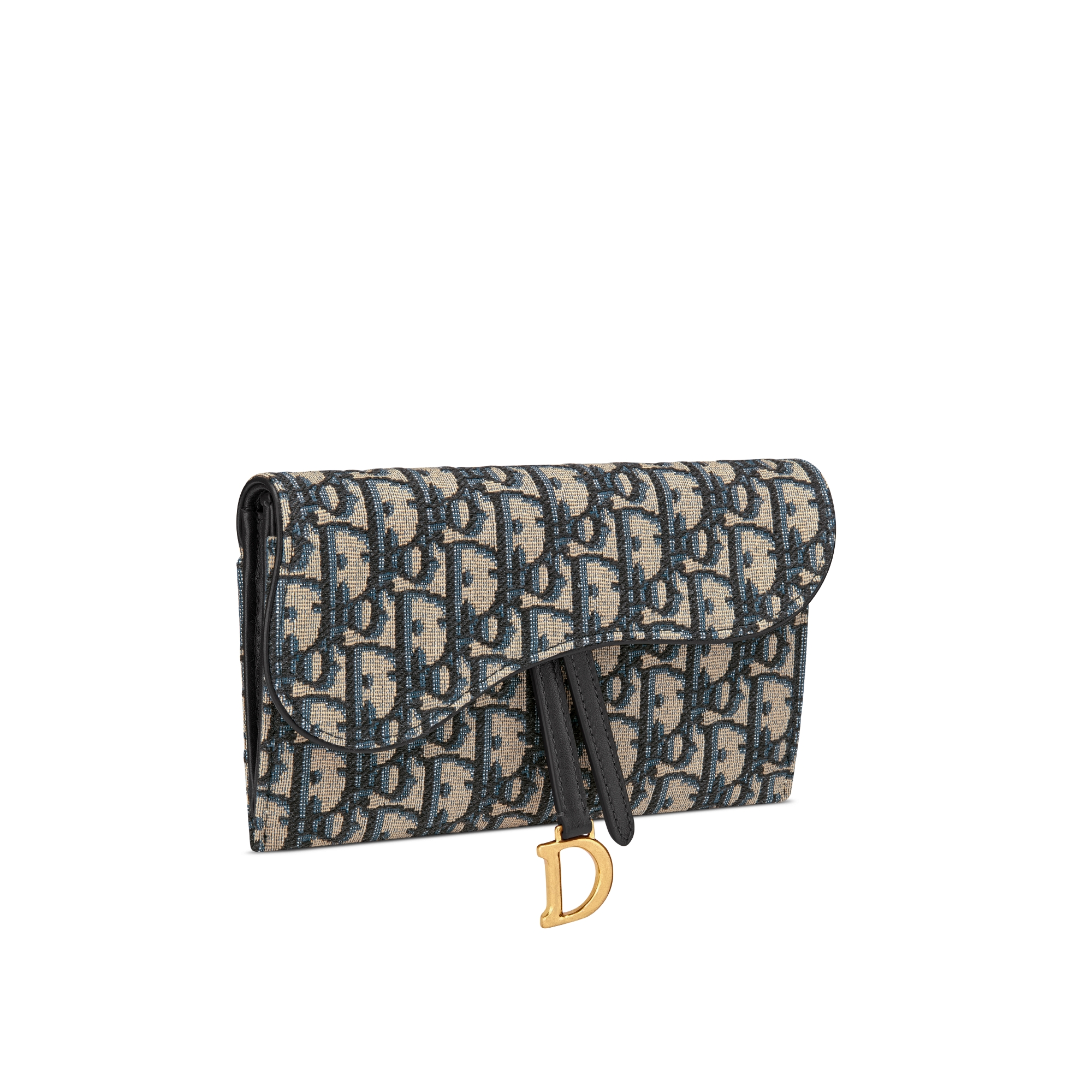 小号马鞍链条手袋 蓝色 Oblique 印花面料 E03