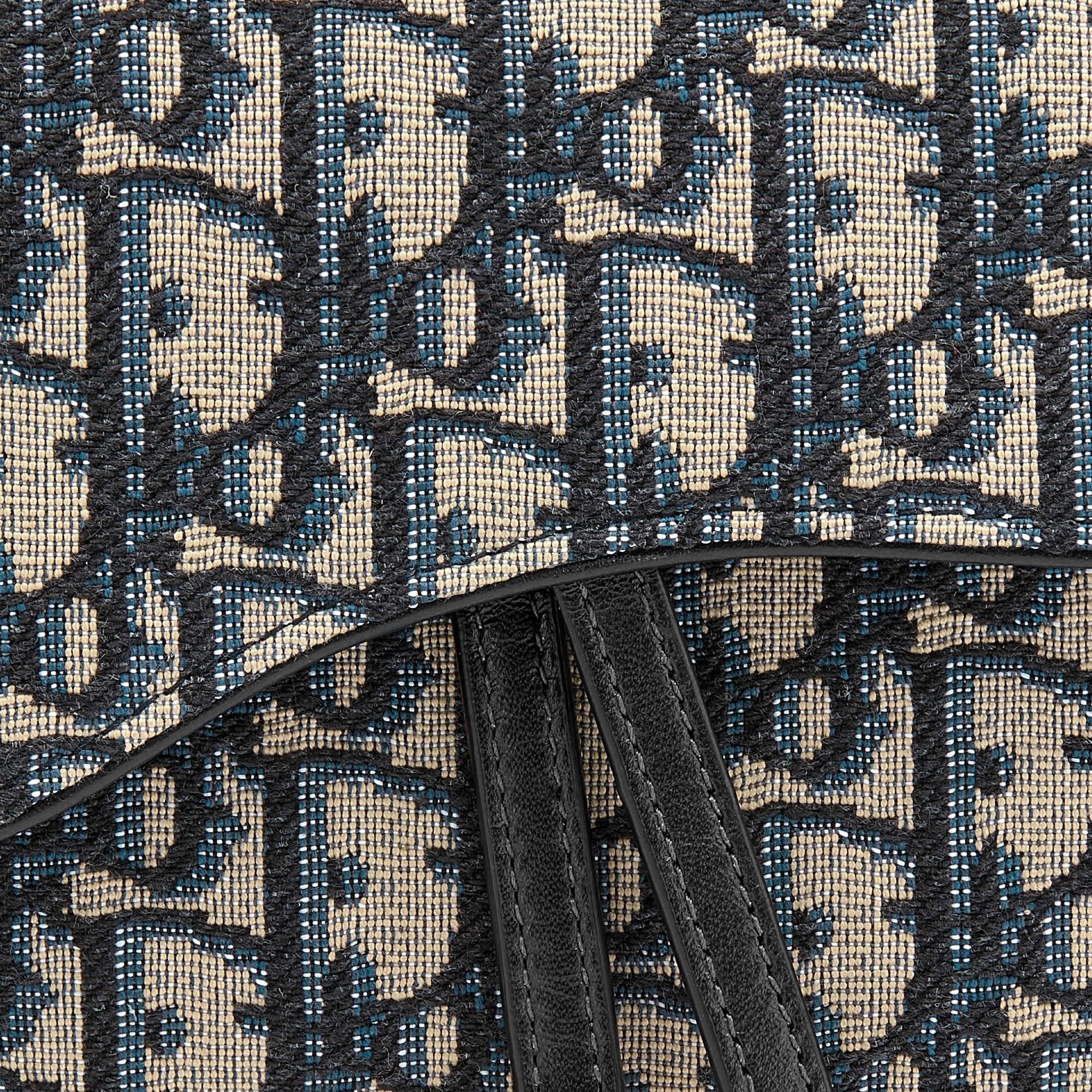 小号马鞍链条手袋 蓝色 Oblique 印花面料 E09