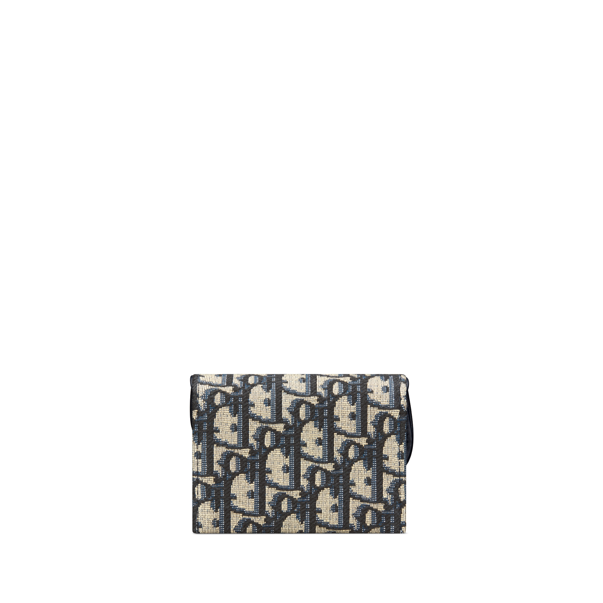 Jasmine 马鞍卡夹 蓝色 Oblique 印花面料搭配三角形衬料 E08