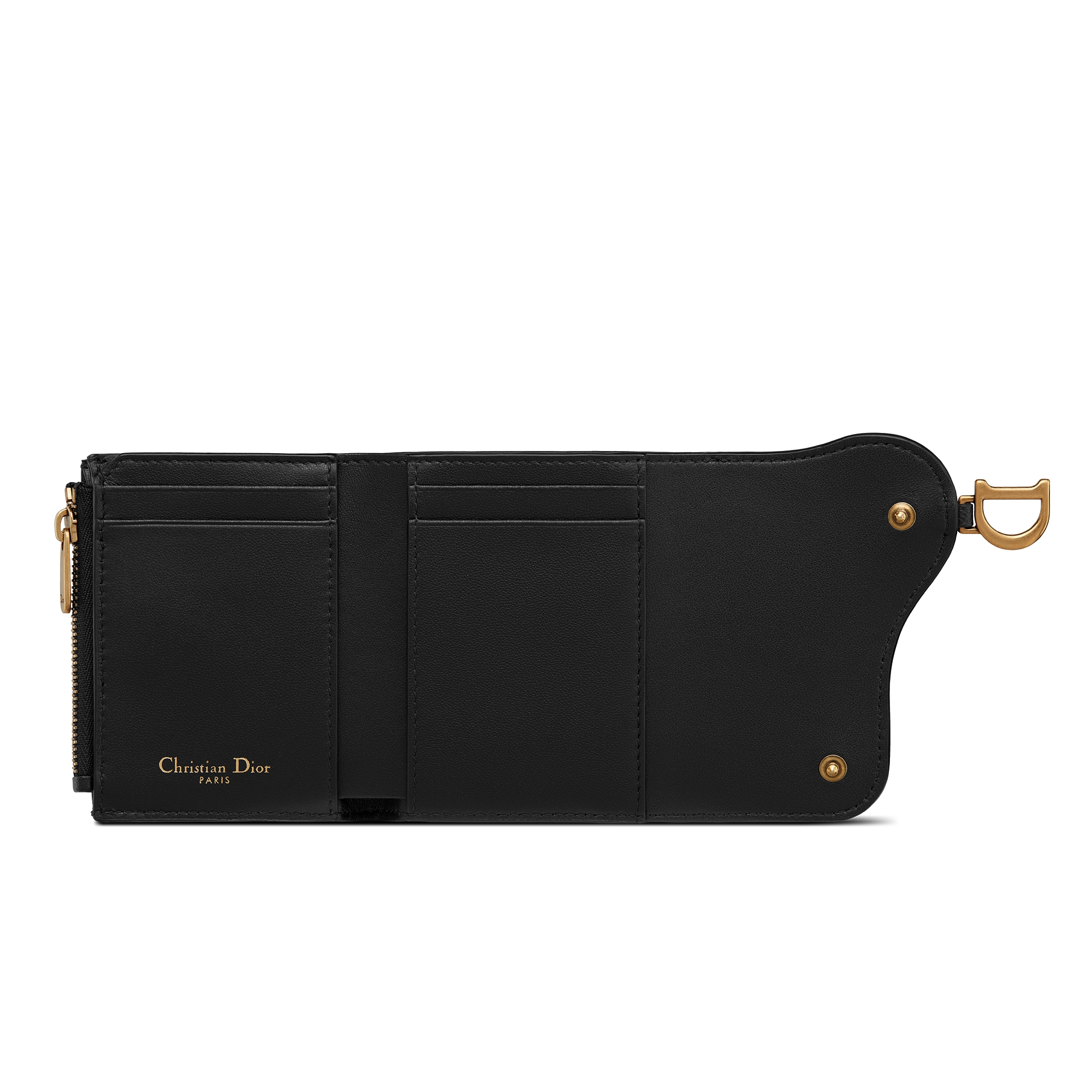 Lotus 马鞍钱包 黑色粒面牛皮革 E07