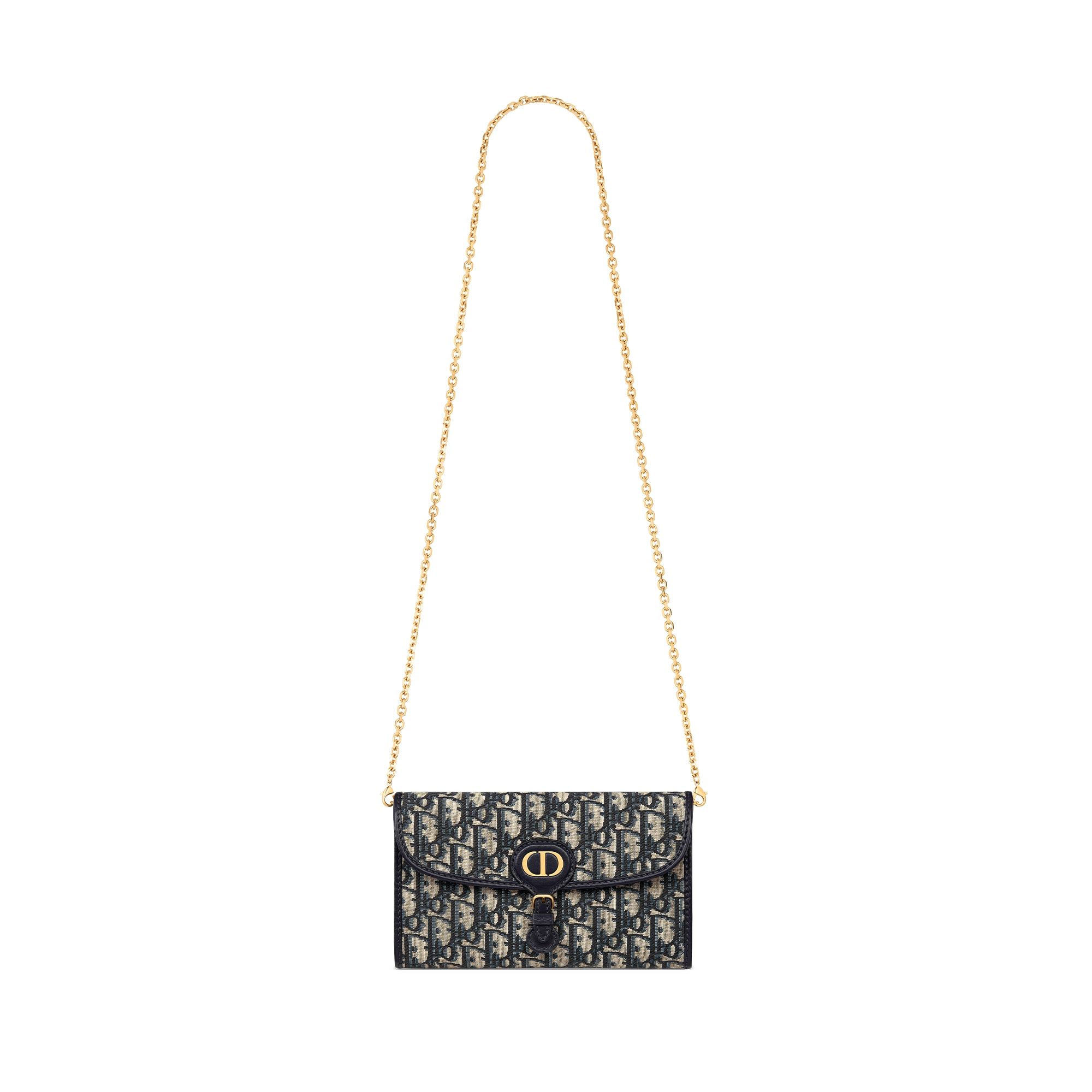 Dior Bobby 链条手袋 蓝色 Oblique 印花面料 E07