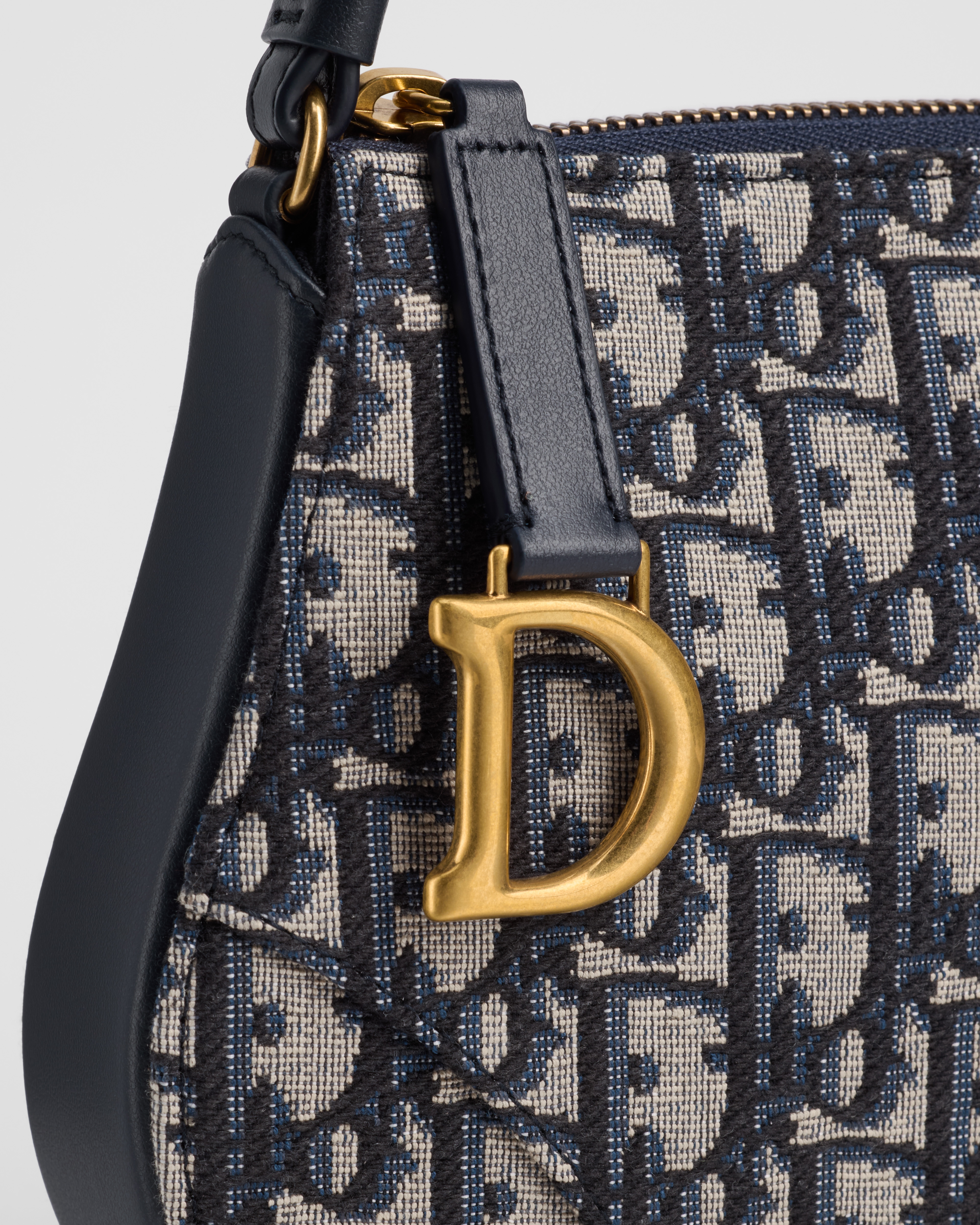 Rodeo 马鞍手拿包 蓝色 Oblique 印花面料 E06