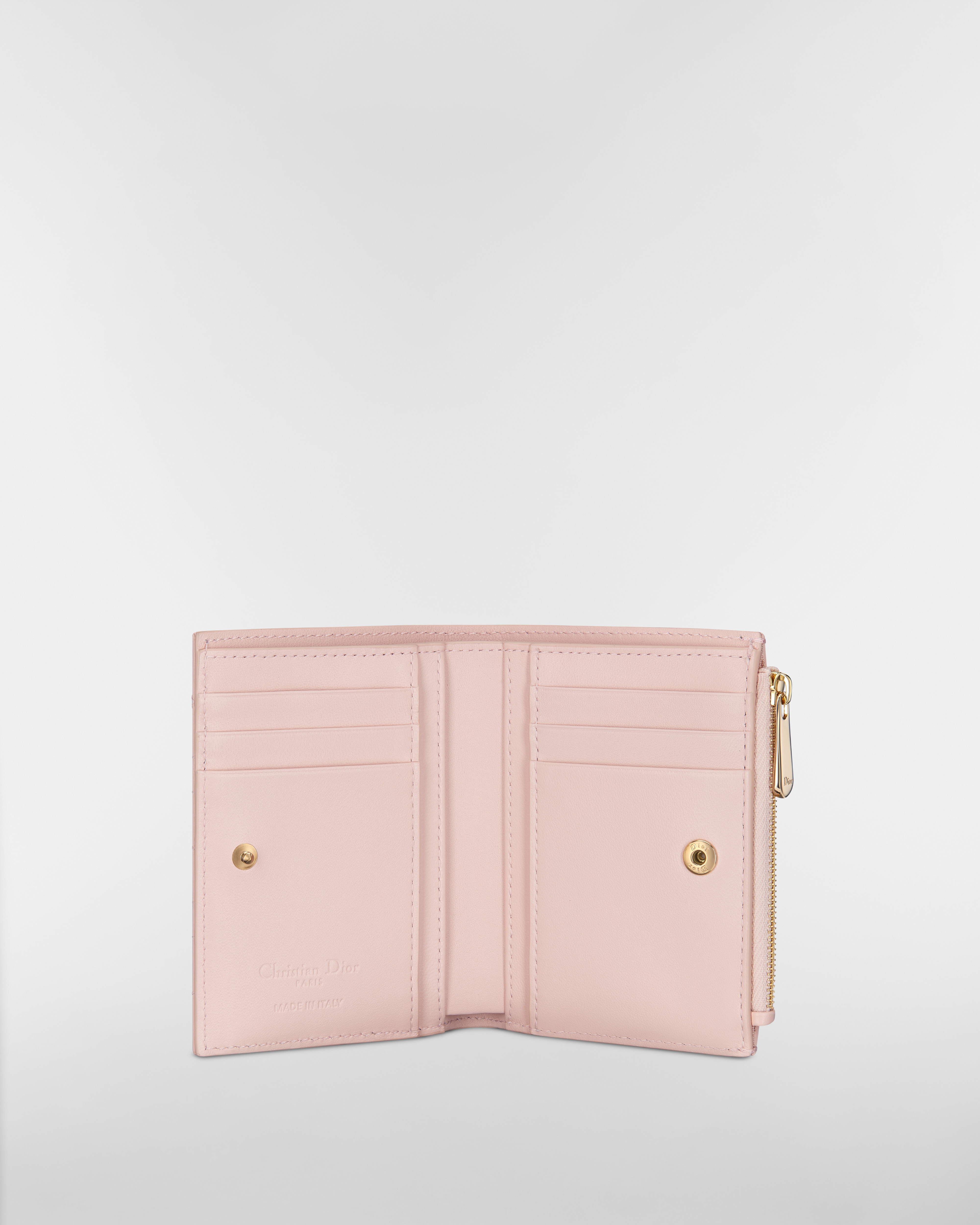 Lady Dior Dahlia 钱包 胭脂粉色羊皮革藤格纹 E07