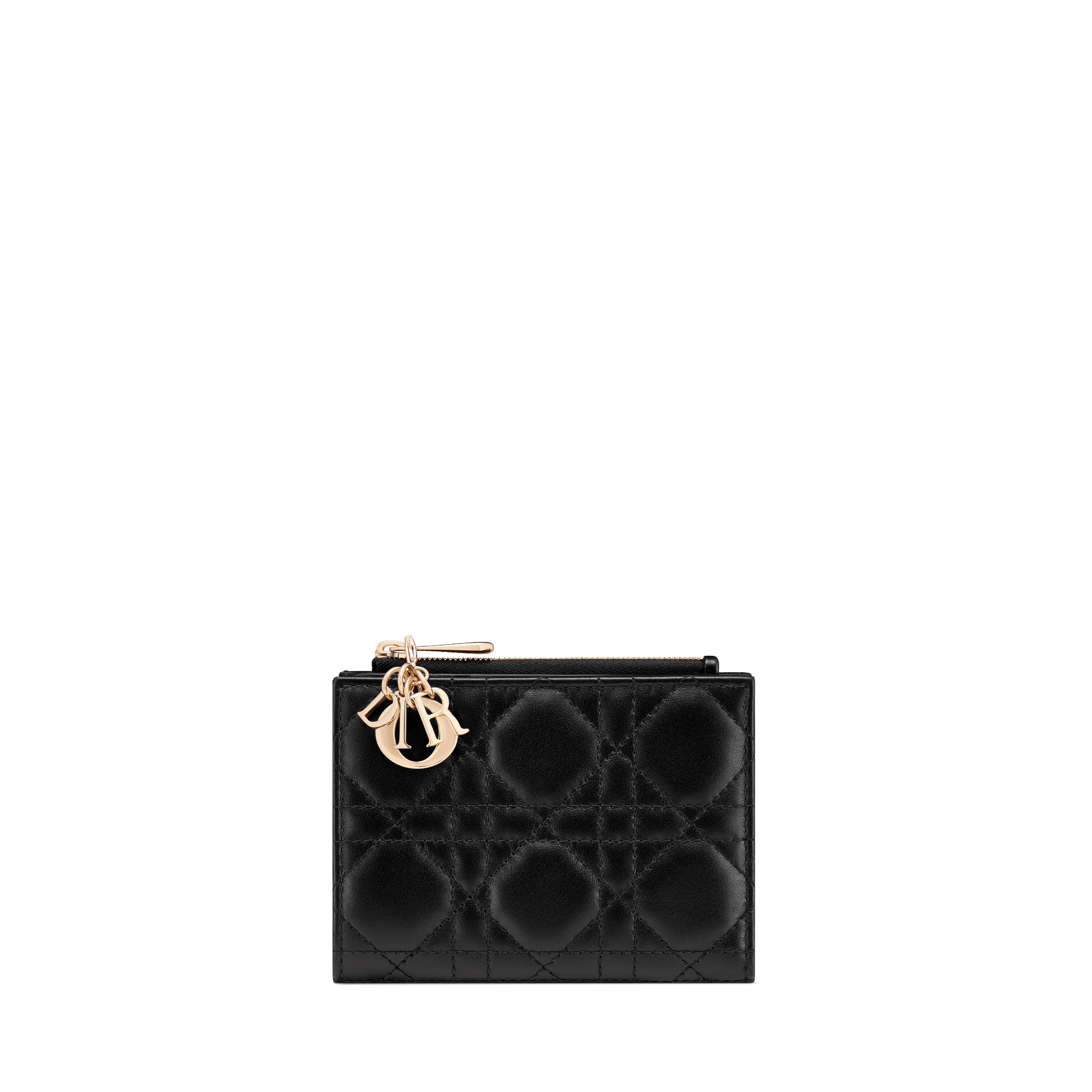 Lady Dior Dahlia 钱包 黑色羊皮革藤格纹 E01