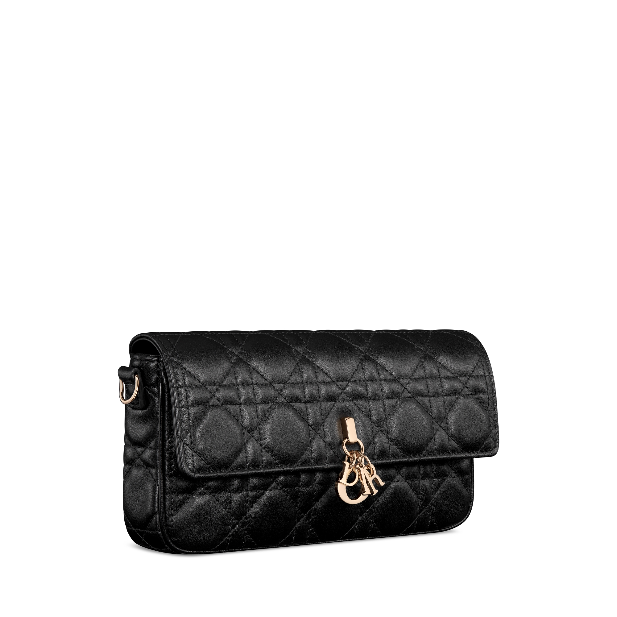 My Dior 链条手袋 黑色羊皮革藤格纹 E03