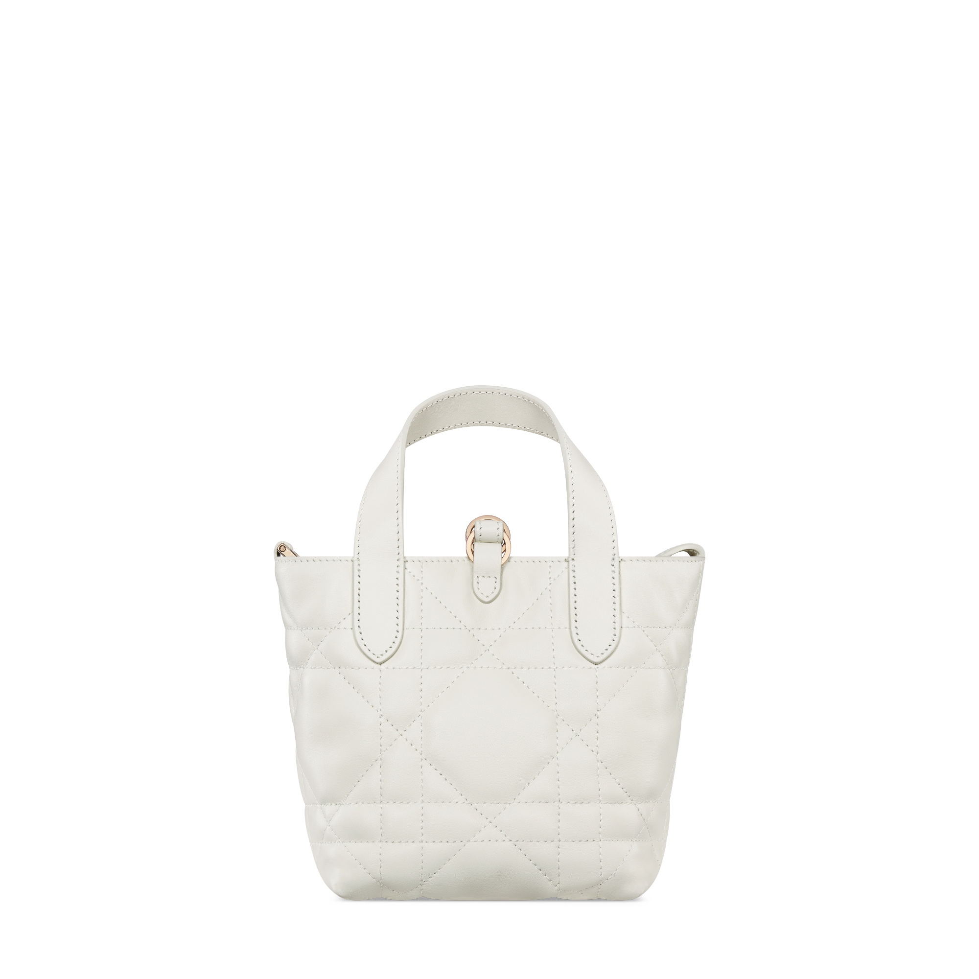 微型 Dior Toujours 竖版手袋 象牙色牛皮革超大藤格纹 E08