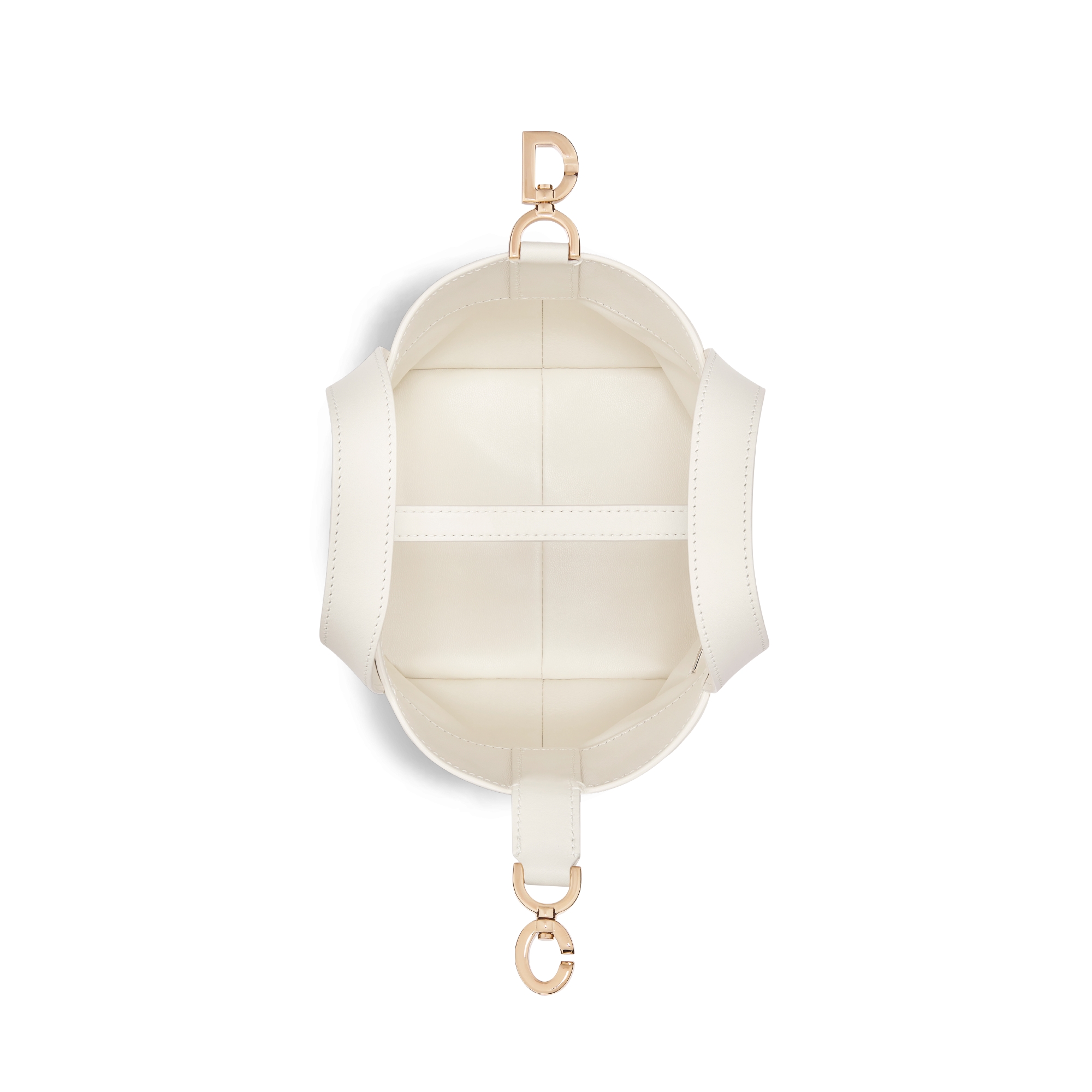 微型 Dior Toujours 竖版手袋 奶白色牛皮革超大藤格纹 E06