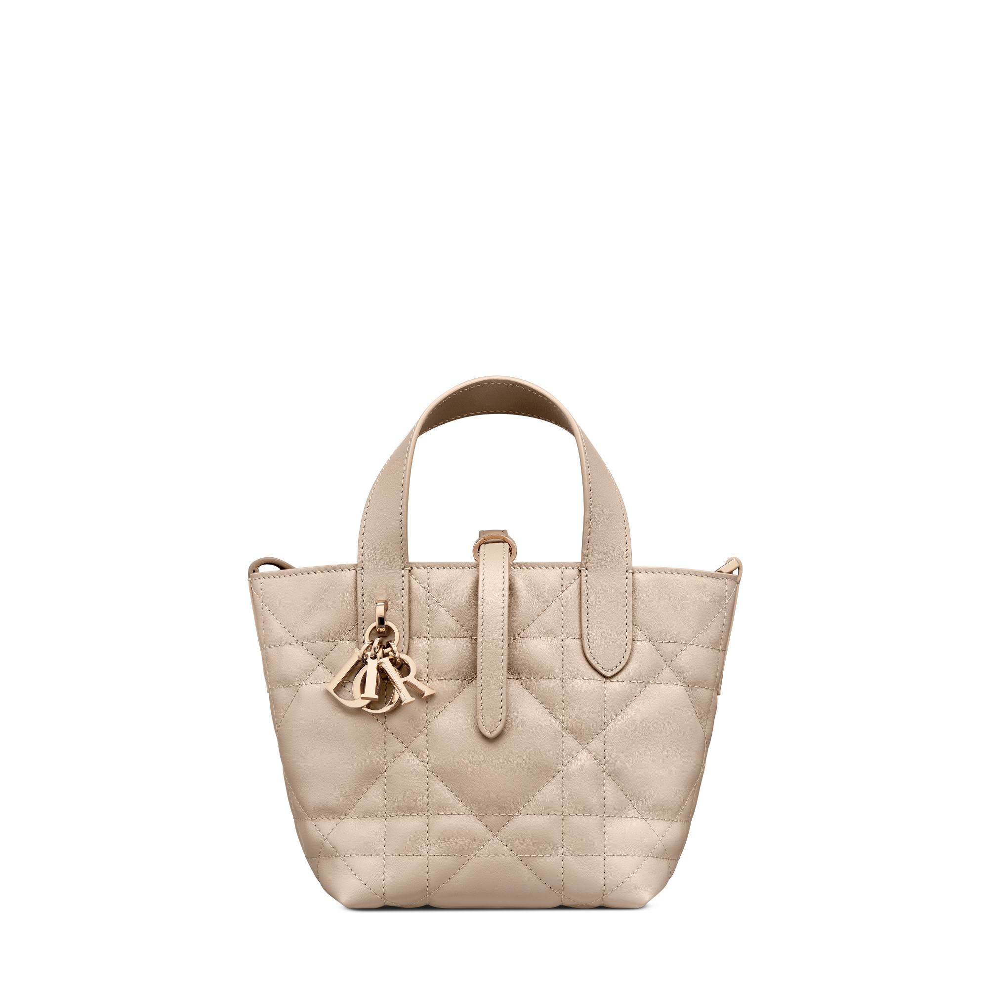 微型 Dior Toujours 竖版手袋 胭脂米色牛皮革超大藤格纹 E01