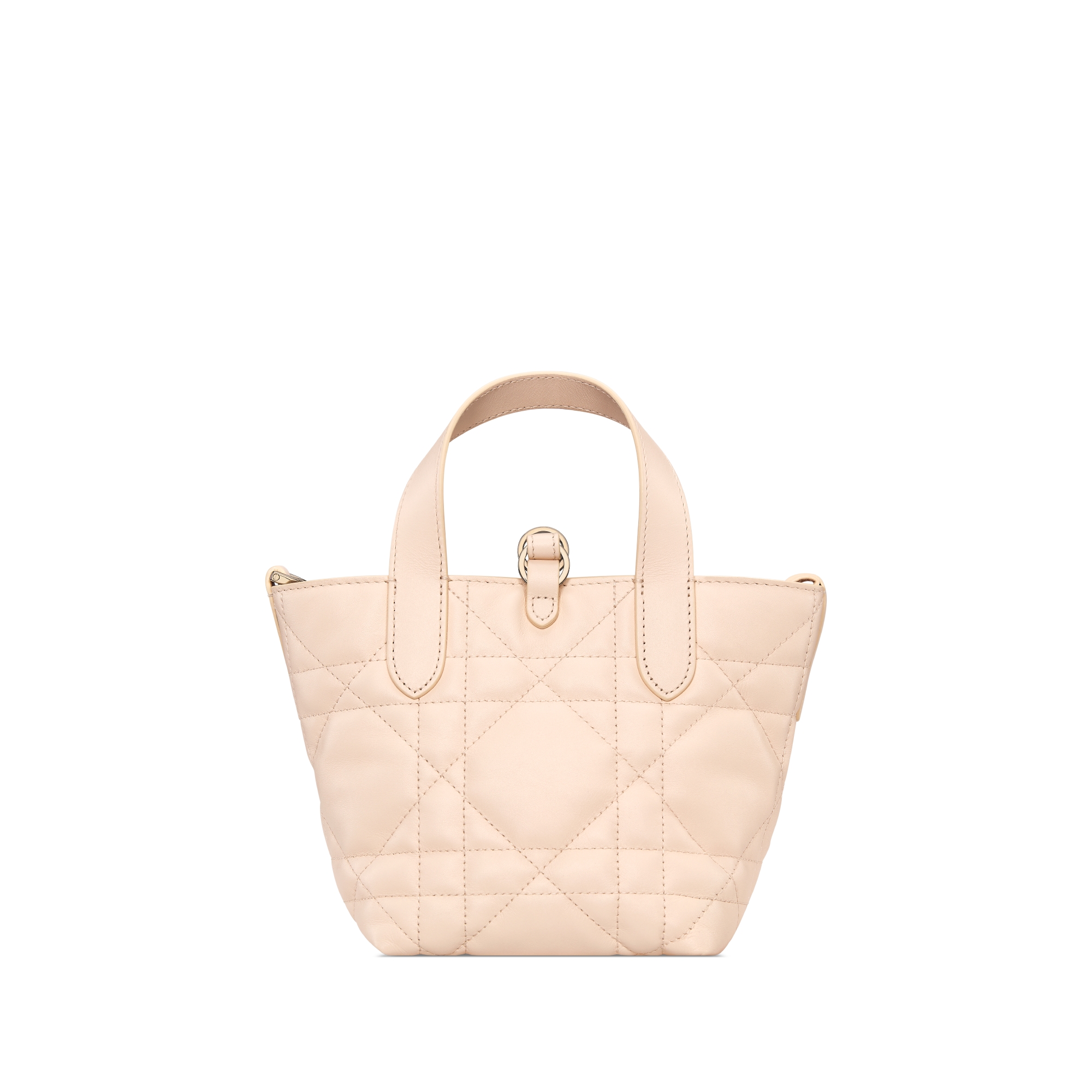 微型 Dior Toujours 竖版手袋 沙石粉色牛皮革超大藤格纹 E08