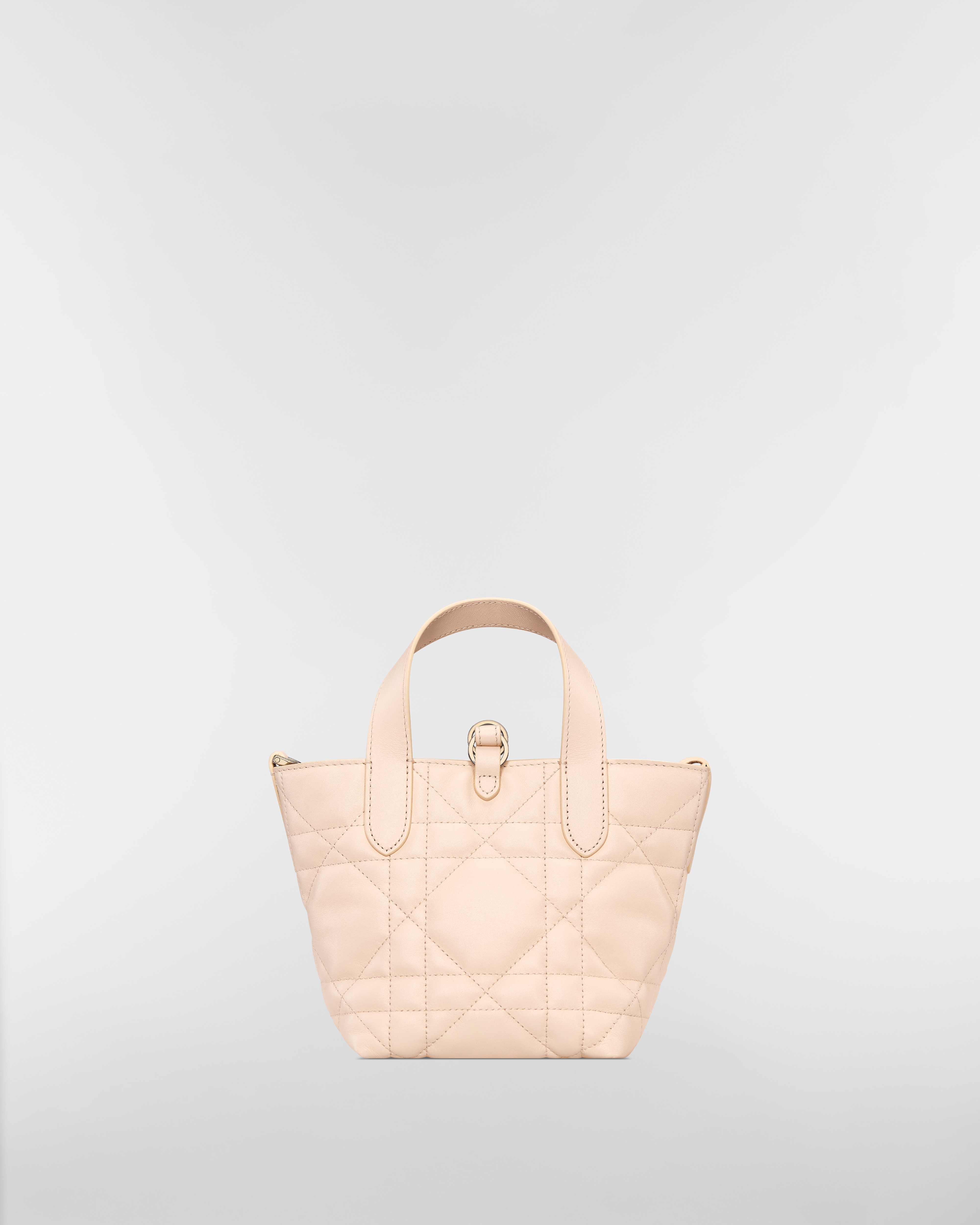 微型 Dior Toujours 竖版手袋 沙石粉色牛皮革超大藤格纹 E08