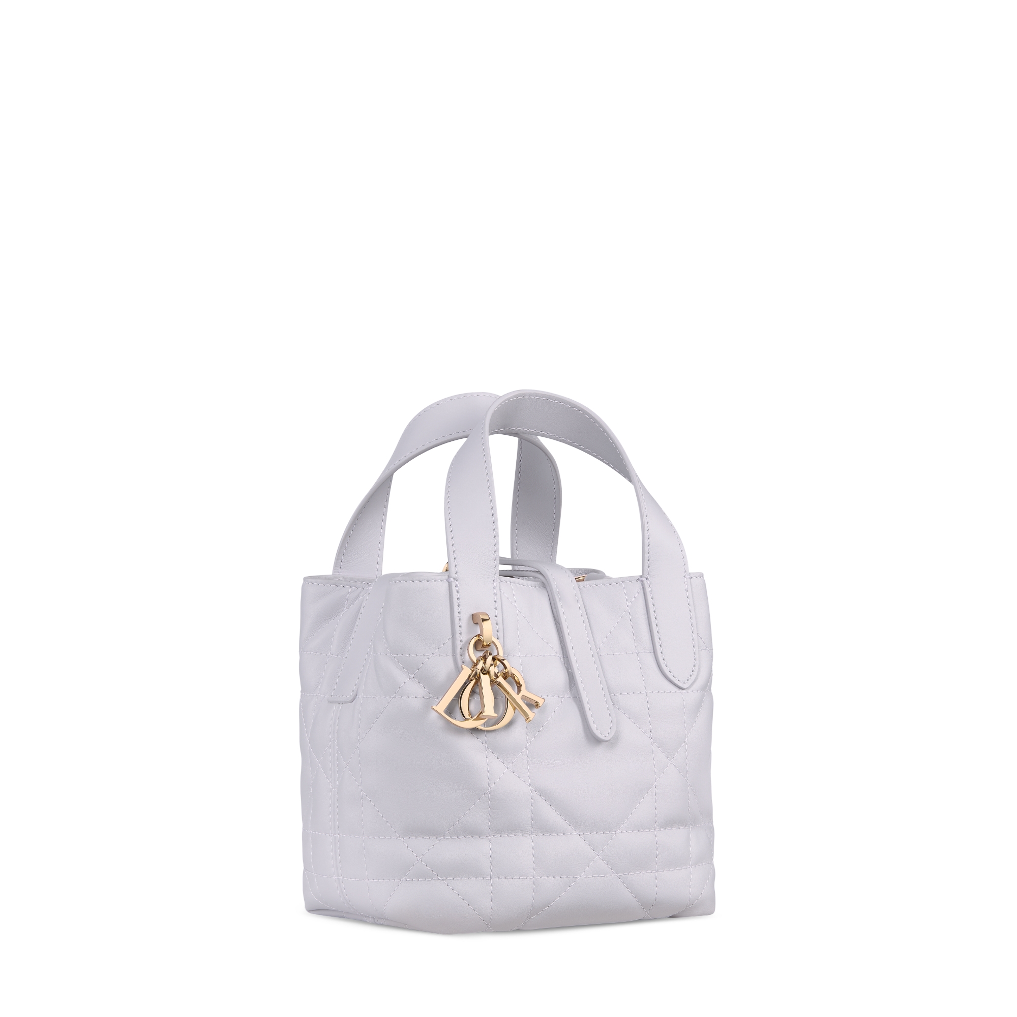 微型 Dior Toujours 竖版手袋 淡紫色牛皮革超大藤格纹 E03