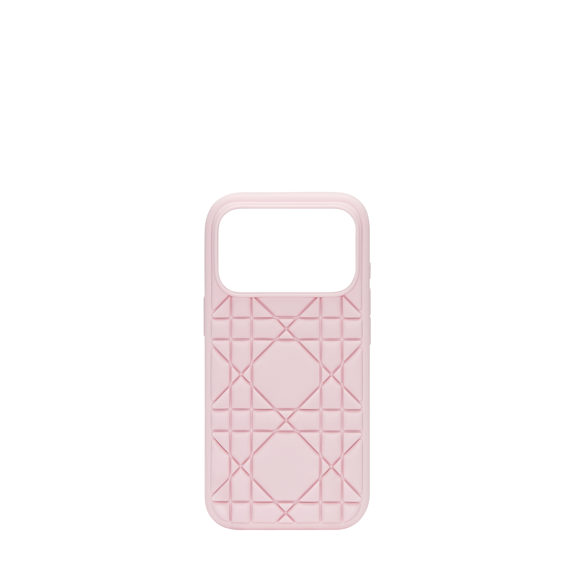  马卡龙粉色橡胶超大藤格纹