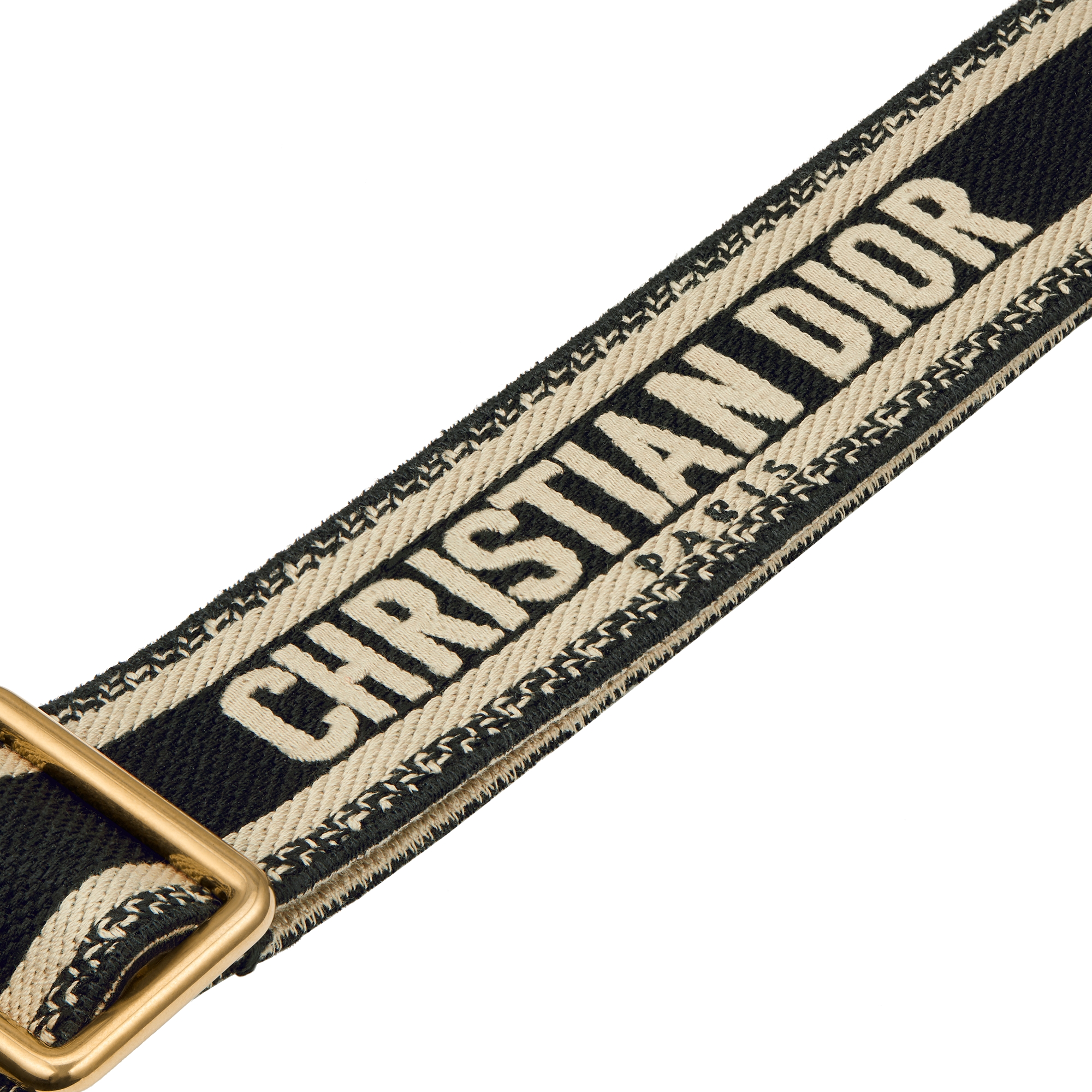 可调节肩带 黑色 Christian Dior Paris 标志刺绣搭配金属环 E09