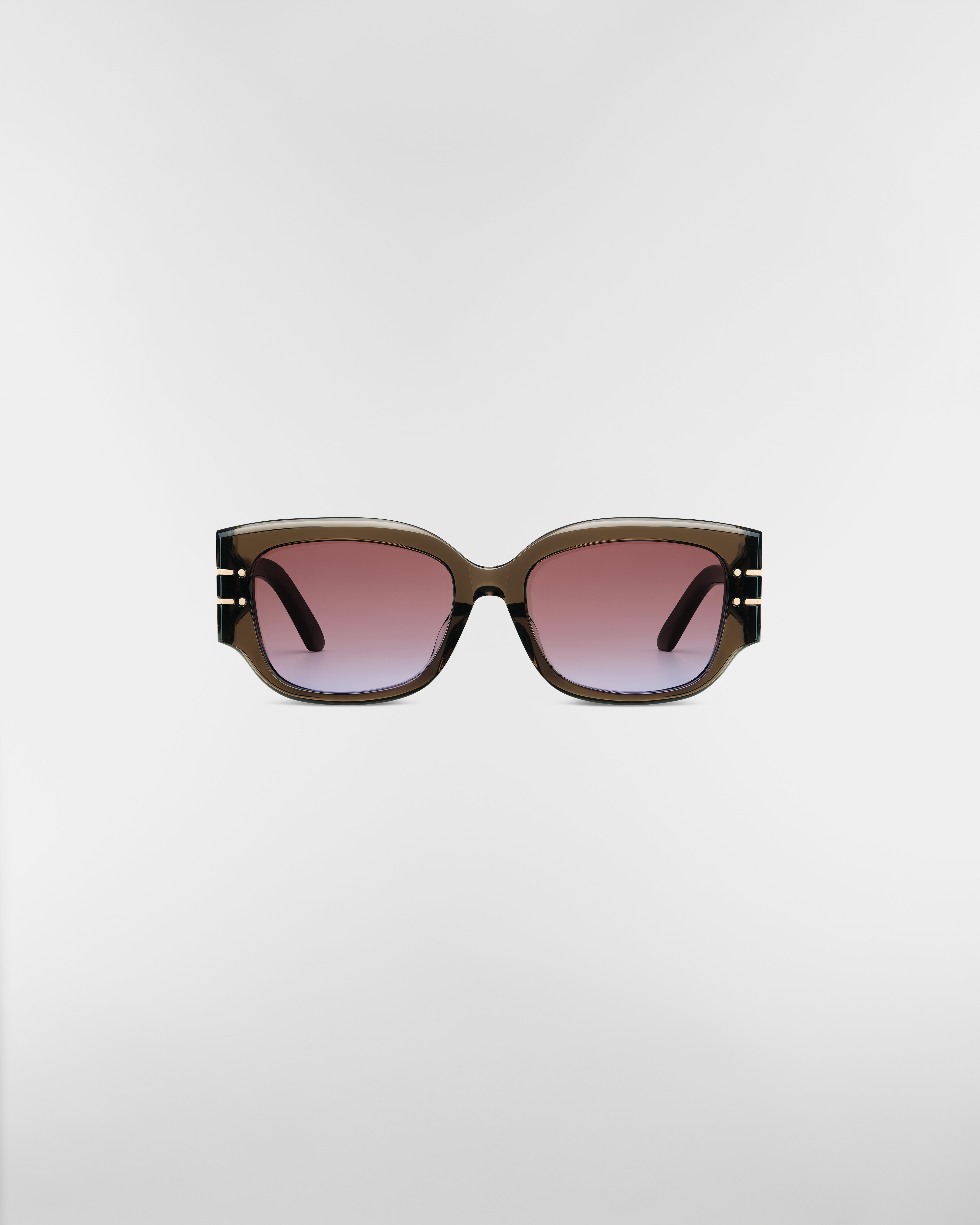 DiorSignature S13F 太阳眼镜 棕色半透明正方形镜框 E01