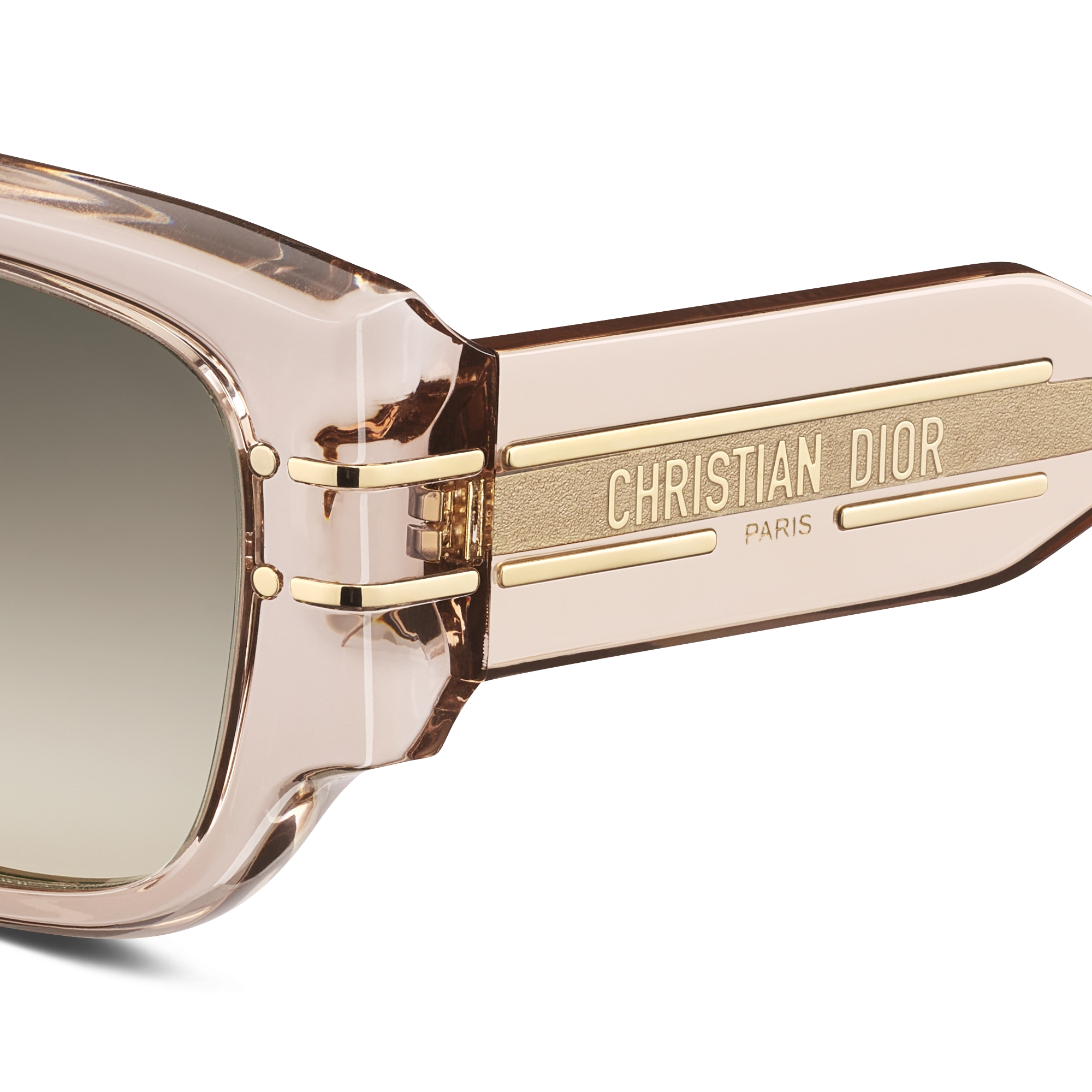 DiorSignature S13F 太阳眼镜 砂米色半透明方形镜框 E09