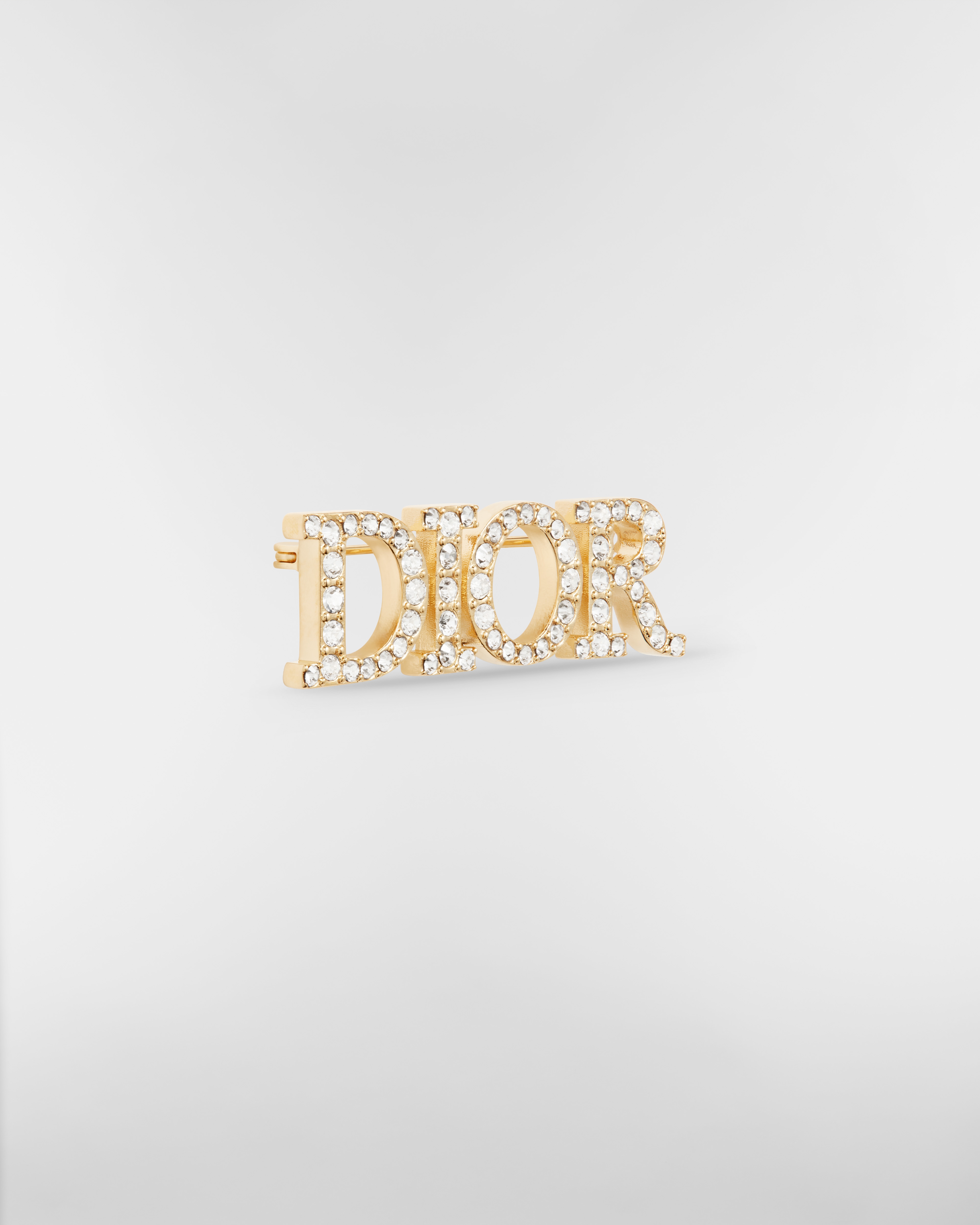 Dio(r)evolution 胸针 金色饰面金属和白色仿水晶装饰 E03