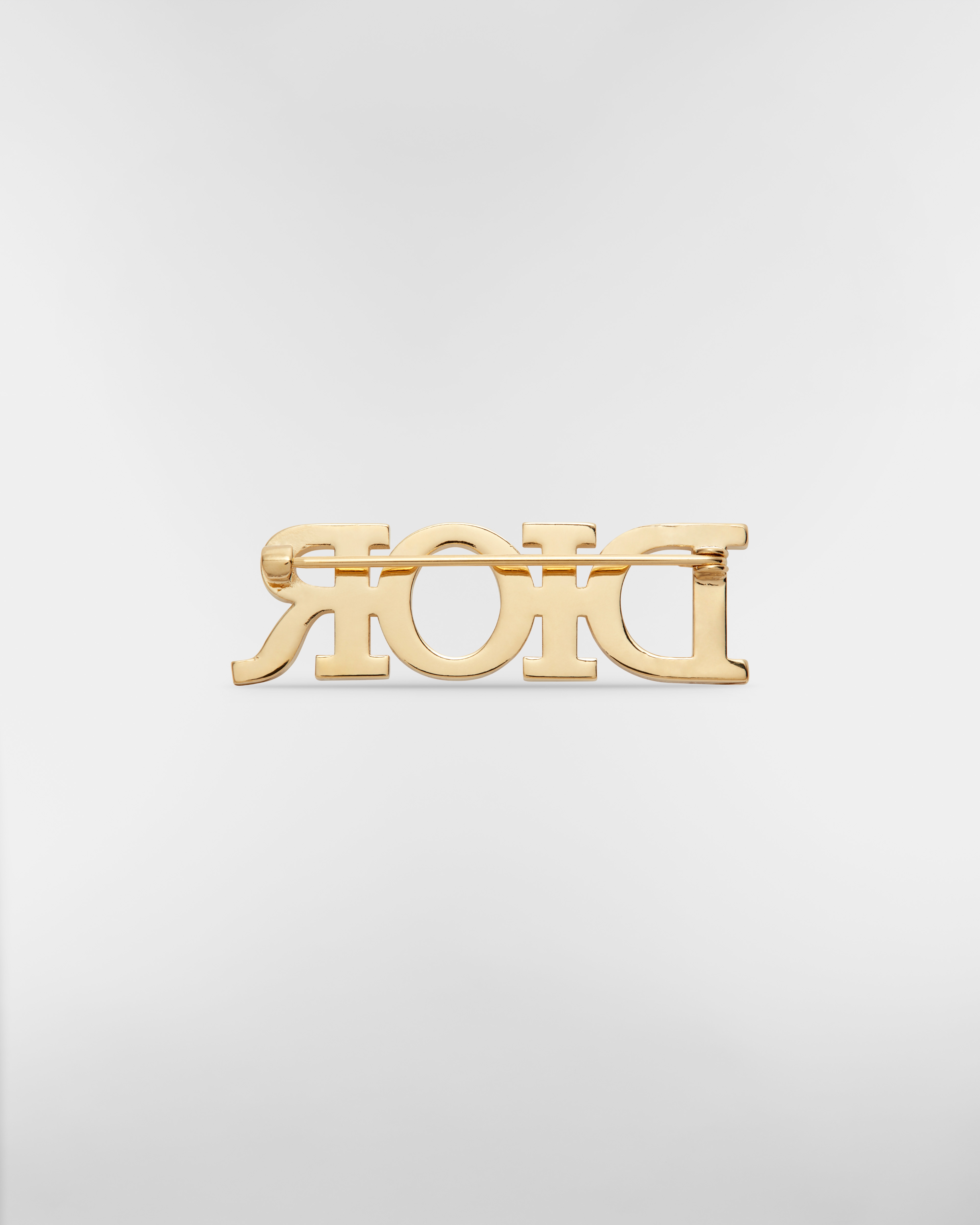 Dio(r)evolution 胸针 金色饰面金属和白色仿水晶装饰 E08