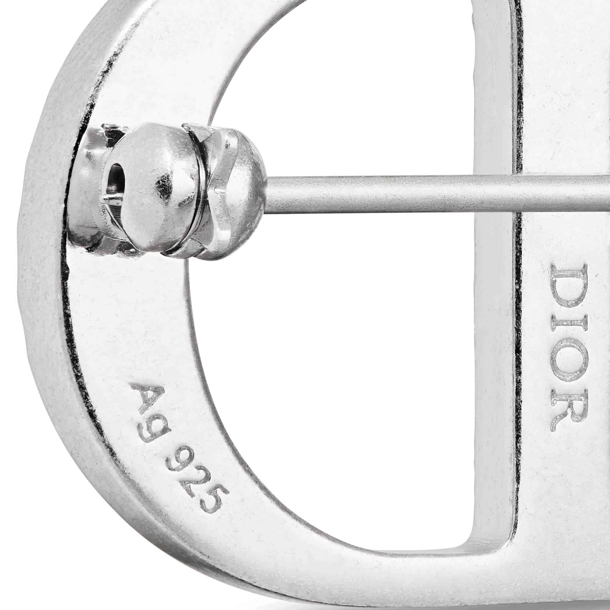 CD Icon 胸针 银质和白色仿水晶装饰 E09