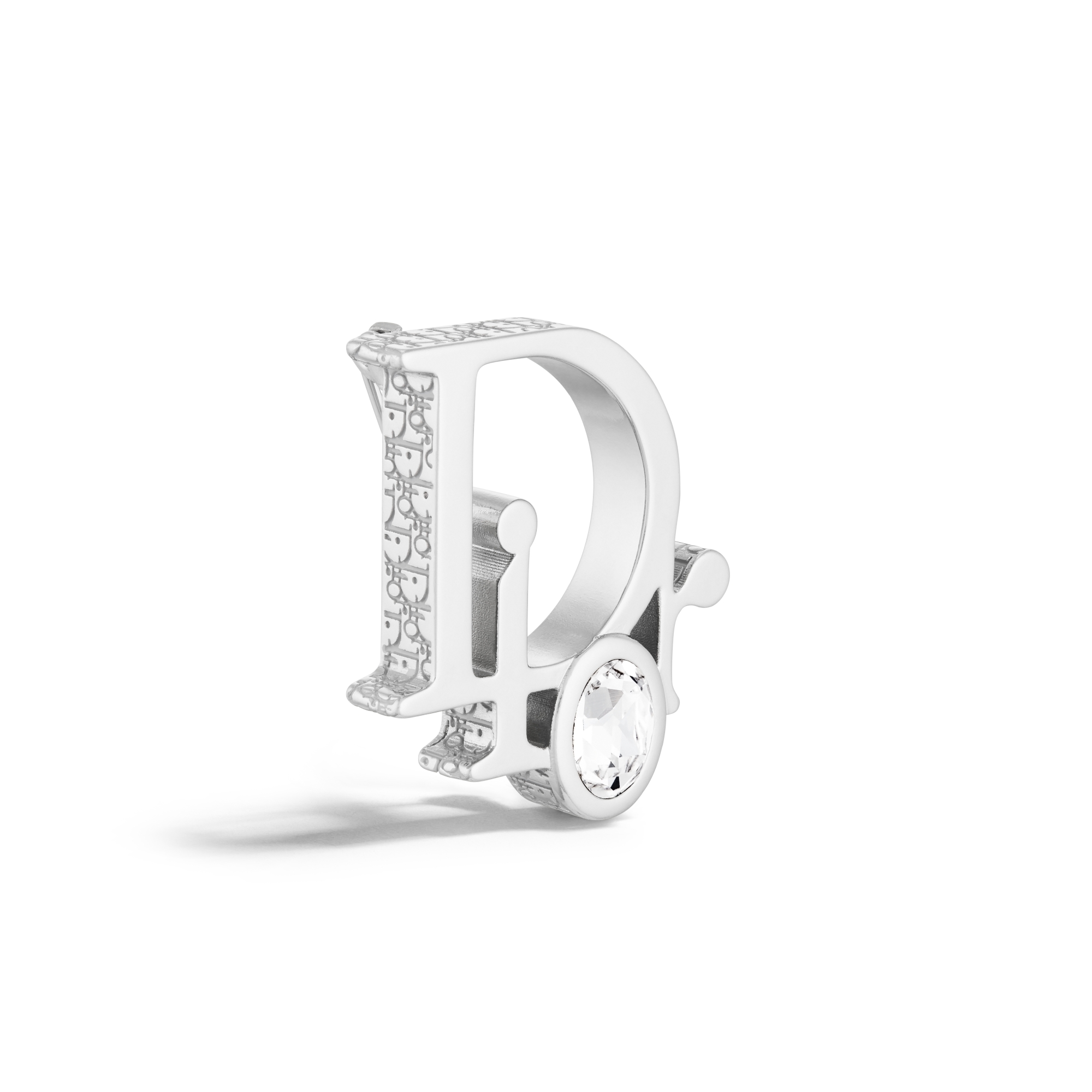 Dior Sparkle 胸针 银色饰面铜合金搭配白色晶体和灰色人工树脂装饰 E03