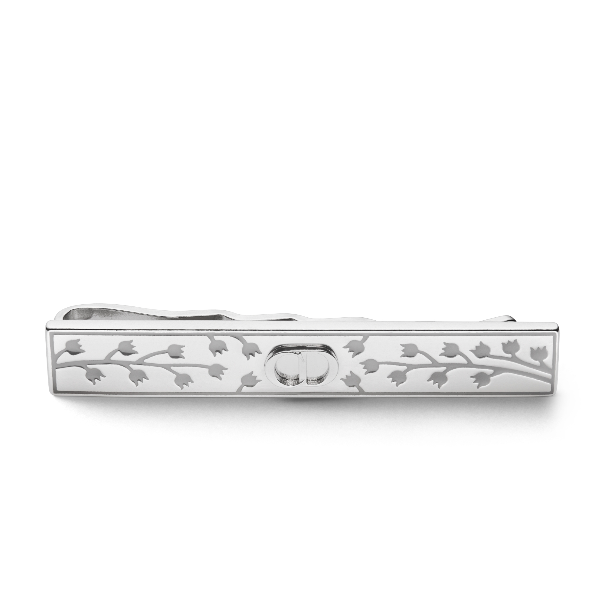 铃兰领带夹 银质和灰色人工树脂 E01