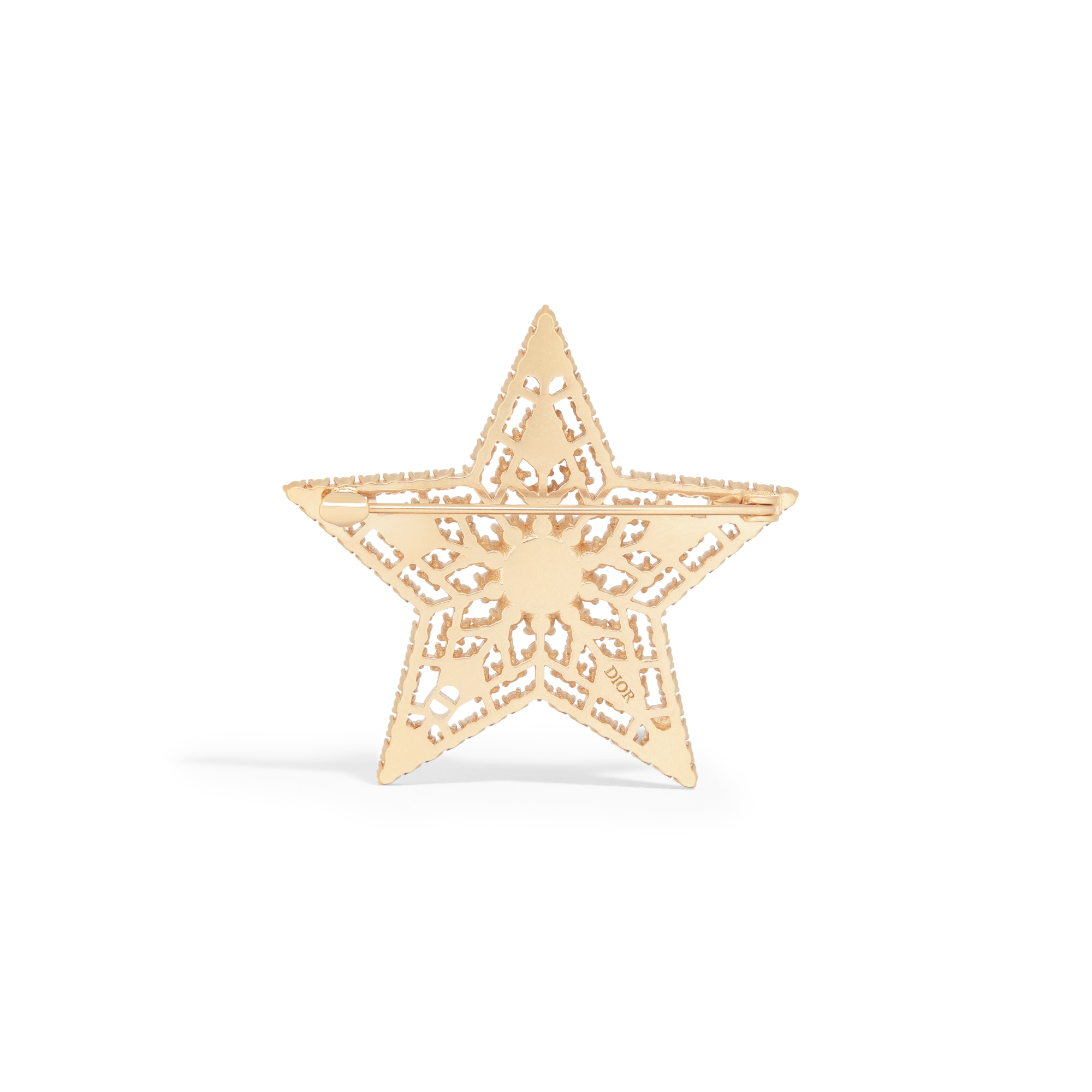 Nuit Étoilée 胸针 浅金色饰面金属、白色树脂珠饰和银色调晶体装饰 E08